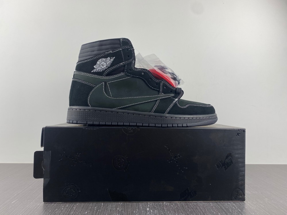 Nike Travis Scott x Air Jordan 1 Black Warrior Hook High Top DM7866-001