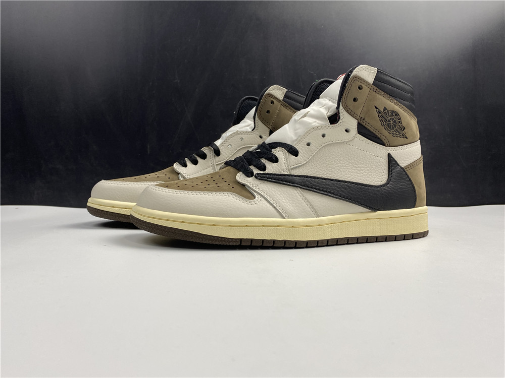 Jordan 1 Travis Scott x Air Jordan 1 reverse hook 2.0 white and brown reverse hook 2.0  CD4487-100