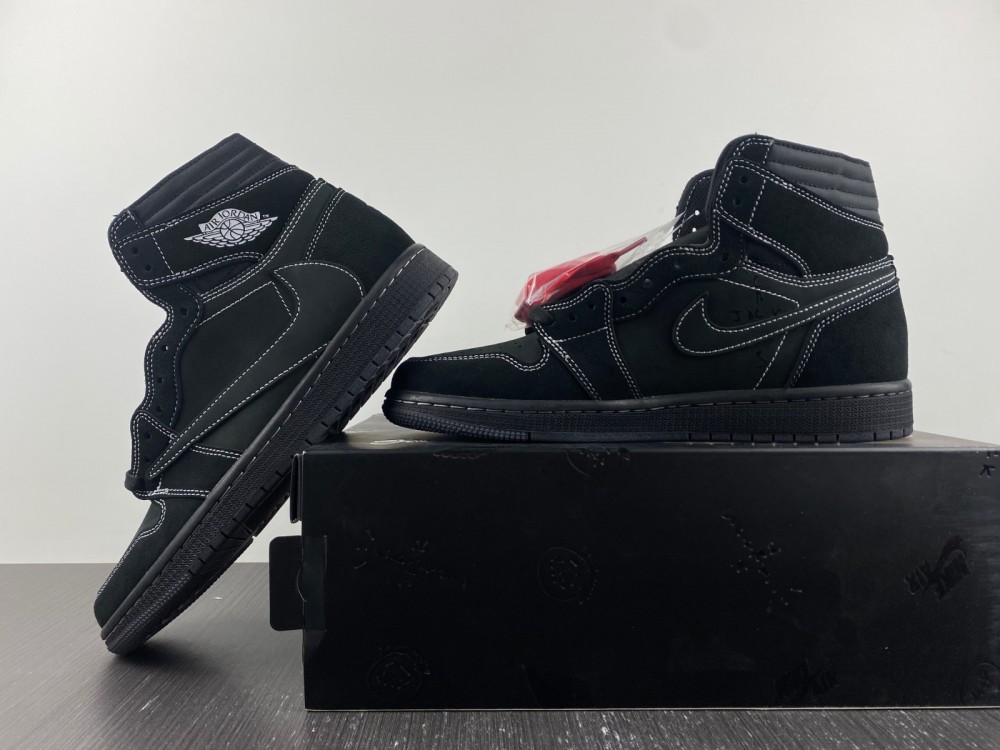 Nike Travis Scott x Air Jordan 1 Black Warrior Hook High Top DM7866-001