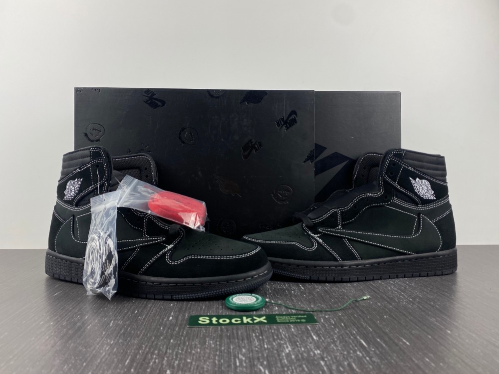 Nike Travis Scott x Air Jordan 1 Black Warrior Hook High Top DM7866-001