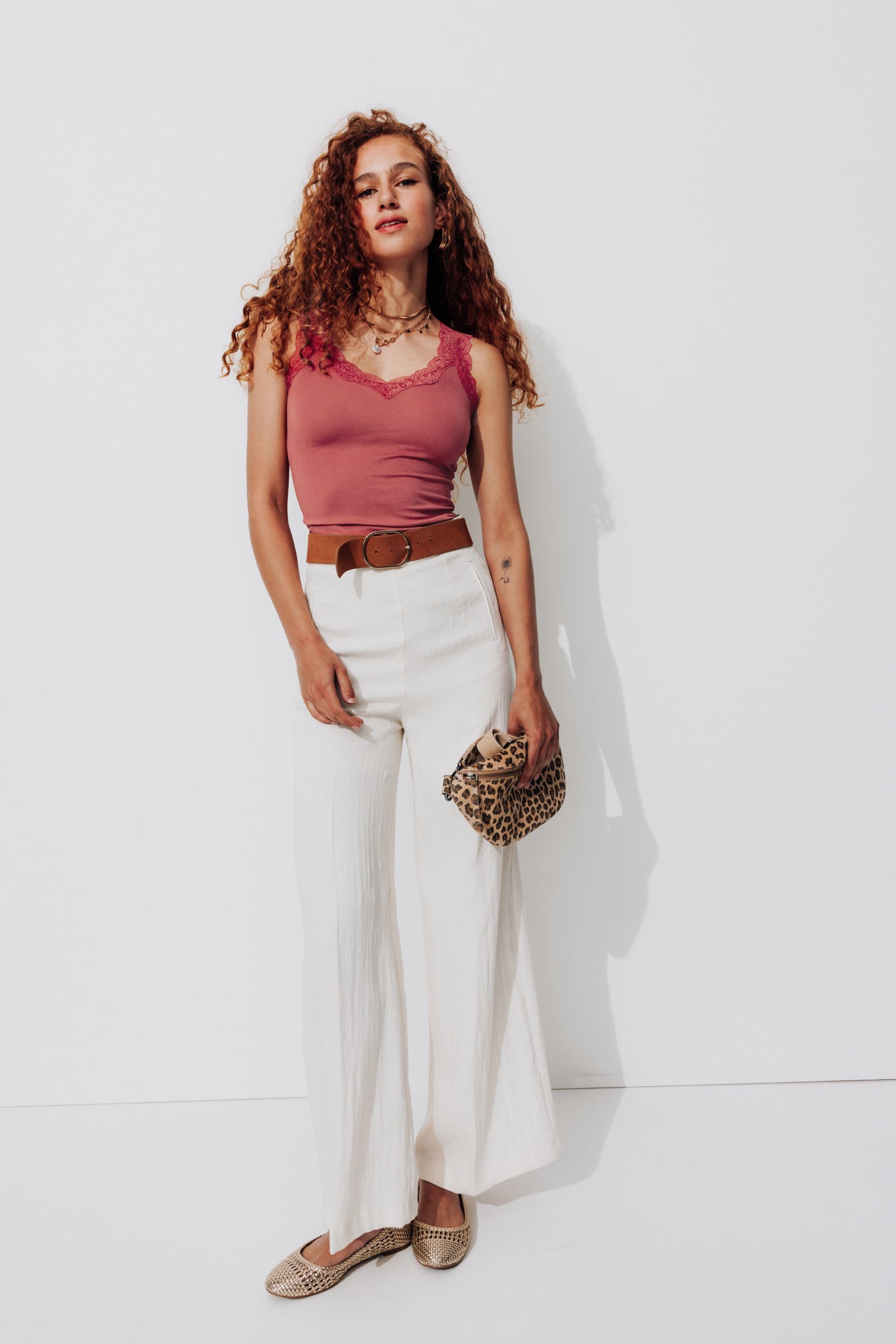 Lace strap top - Navy blue