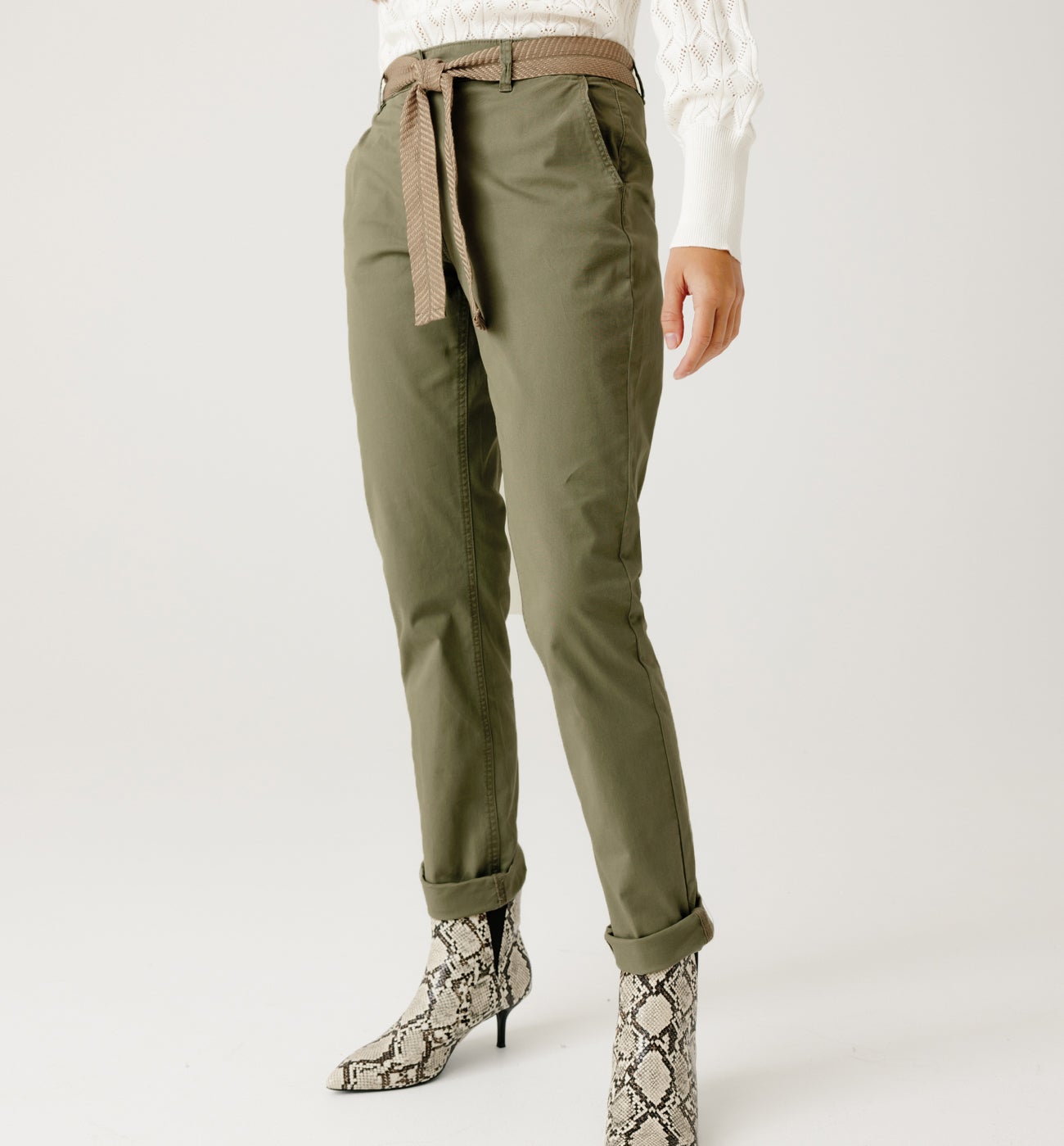 Belted chinos - Ochre