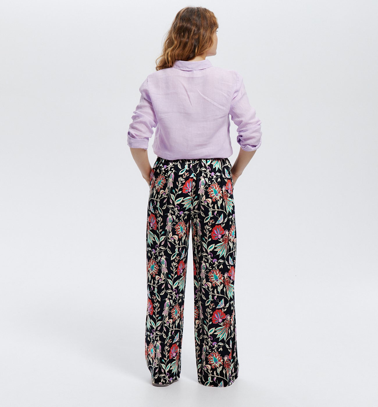 High-waist wideleg trousers - Black