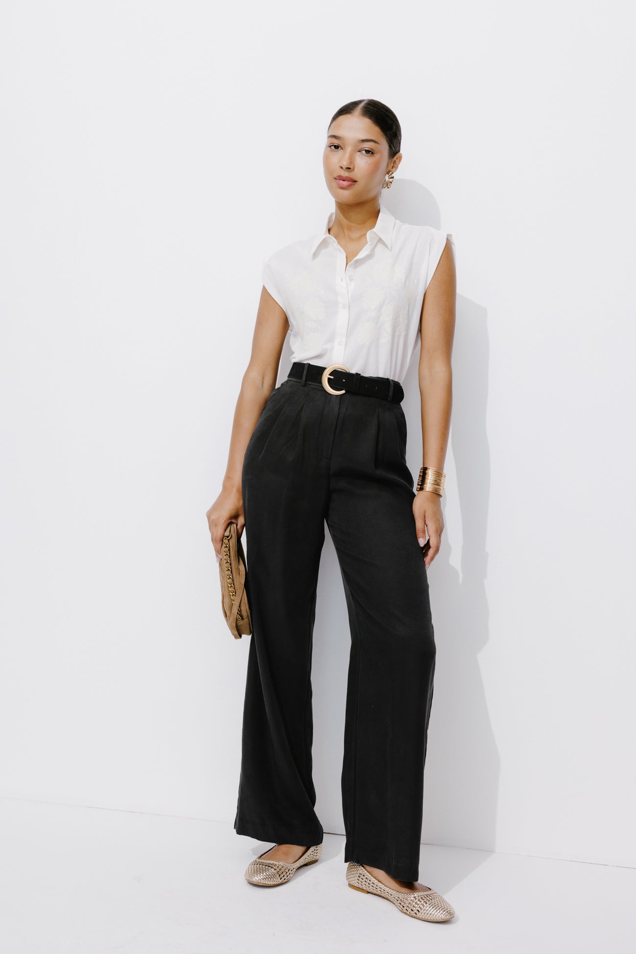 BILLY lyocell trousers - Ecru