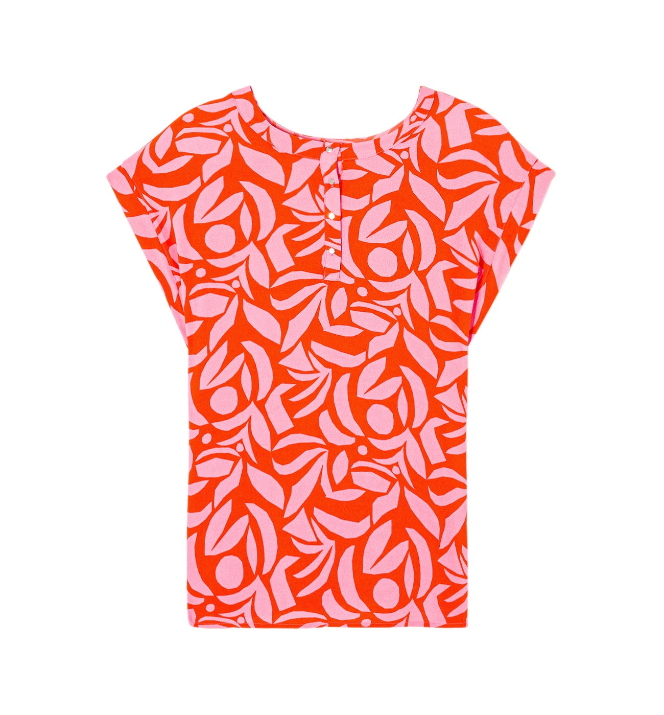 Short-sleeved blouse - Green print