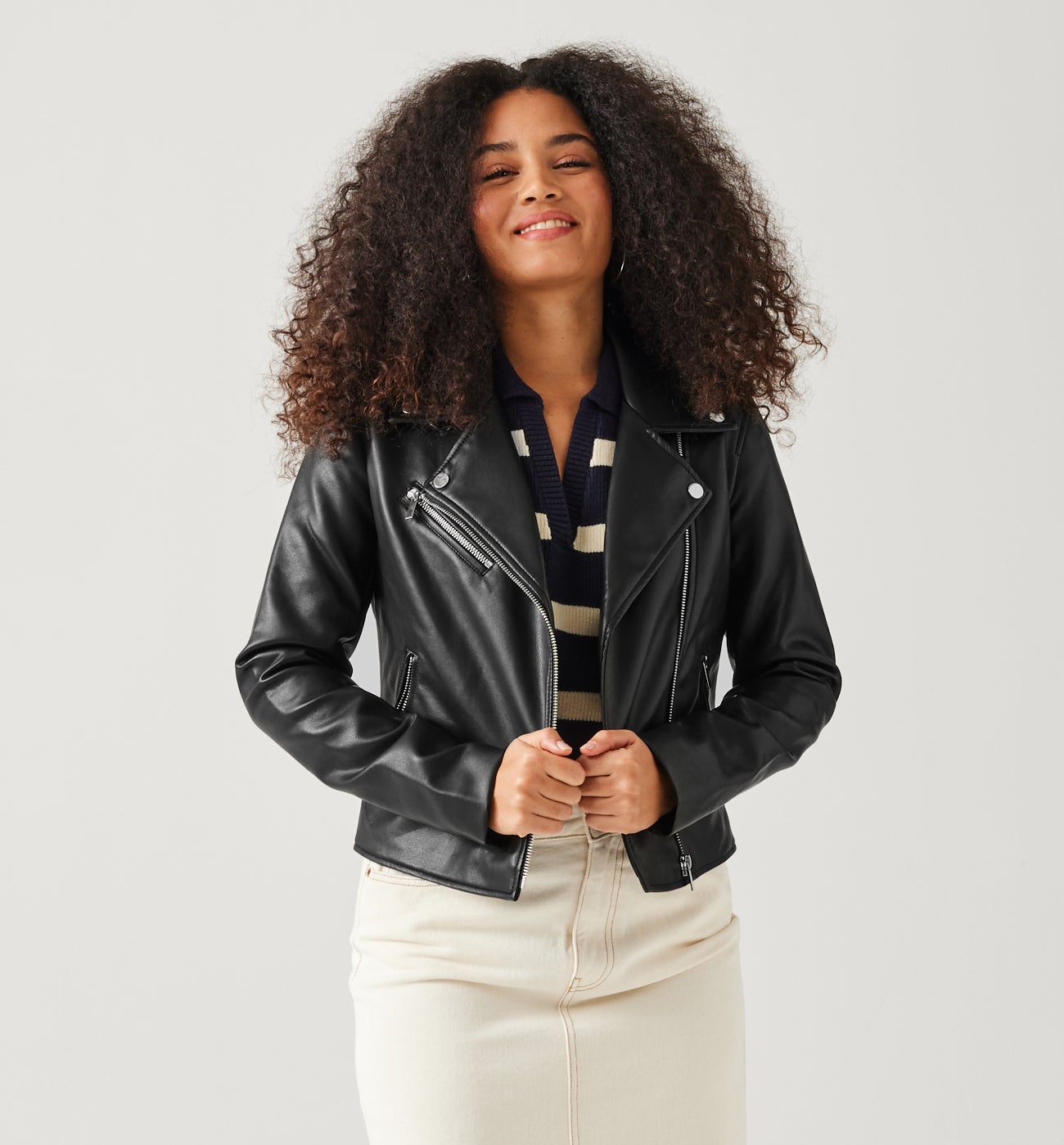 Faux leather jacket - Black