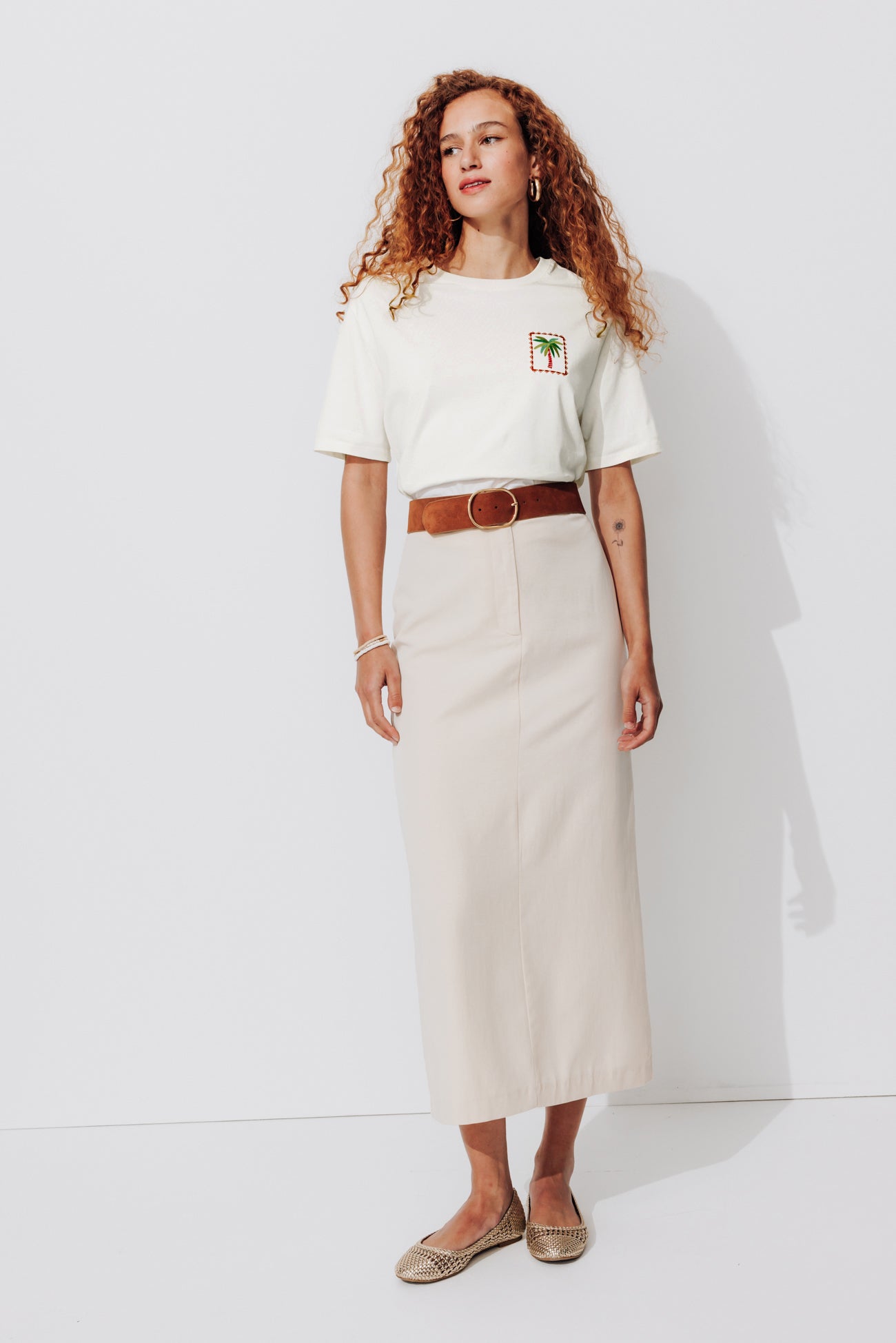 Embroidered t-shirt - Ecru