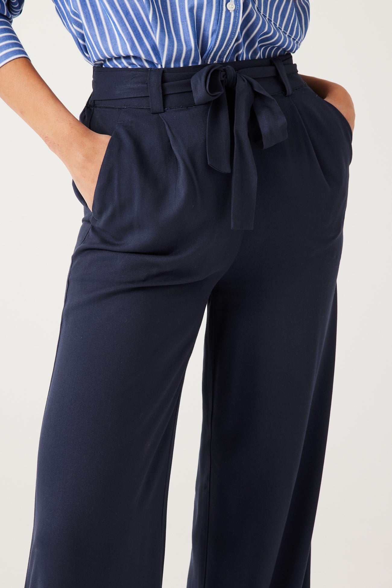 High-waist wideleg trousers - Blue