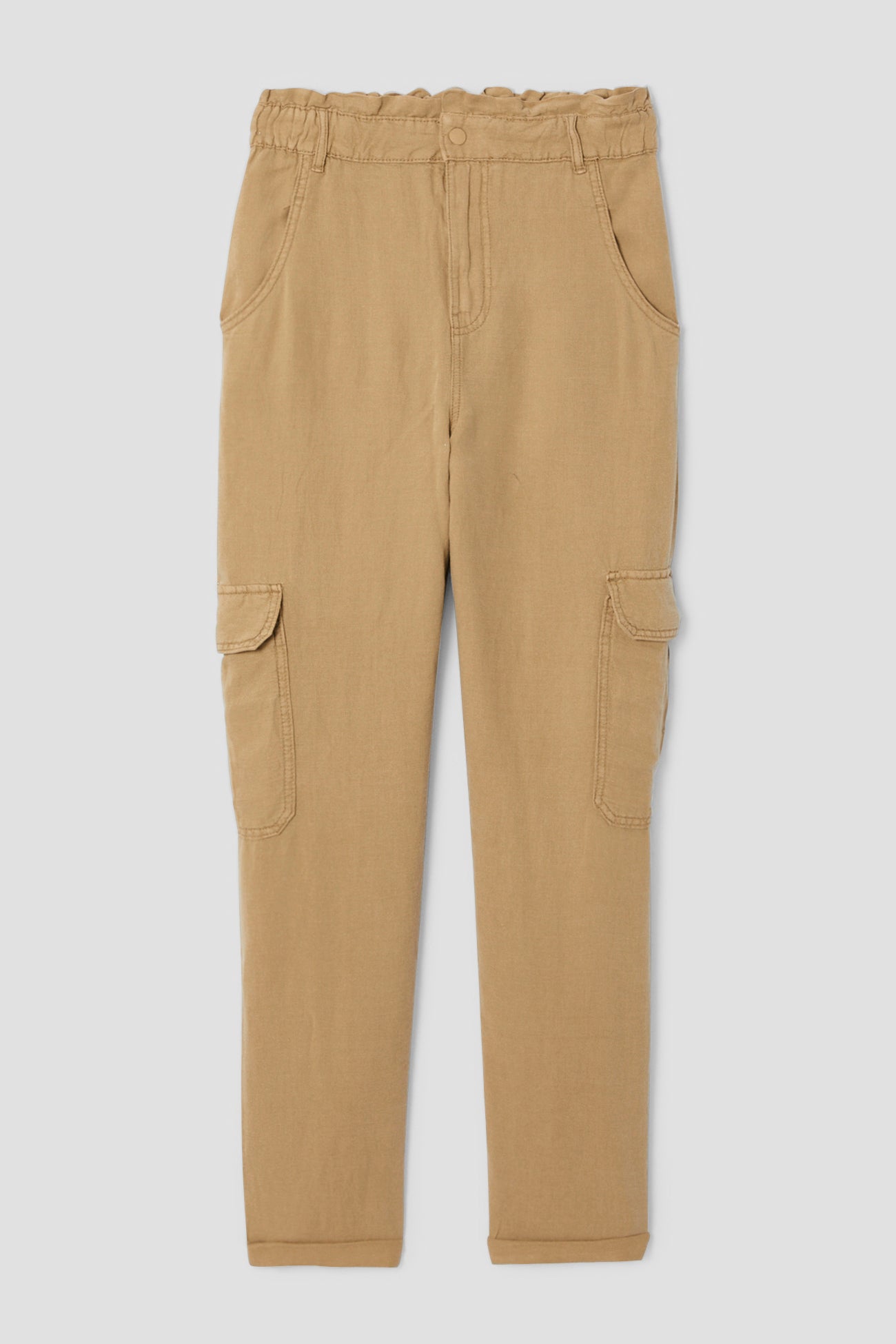 Linen cargo trousers - Sand