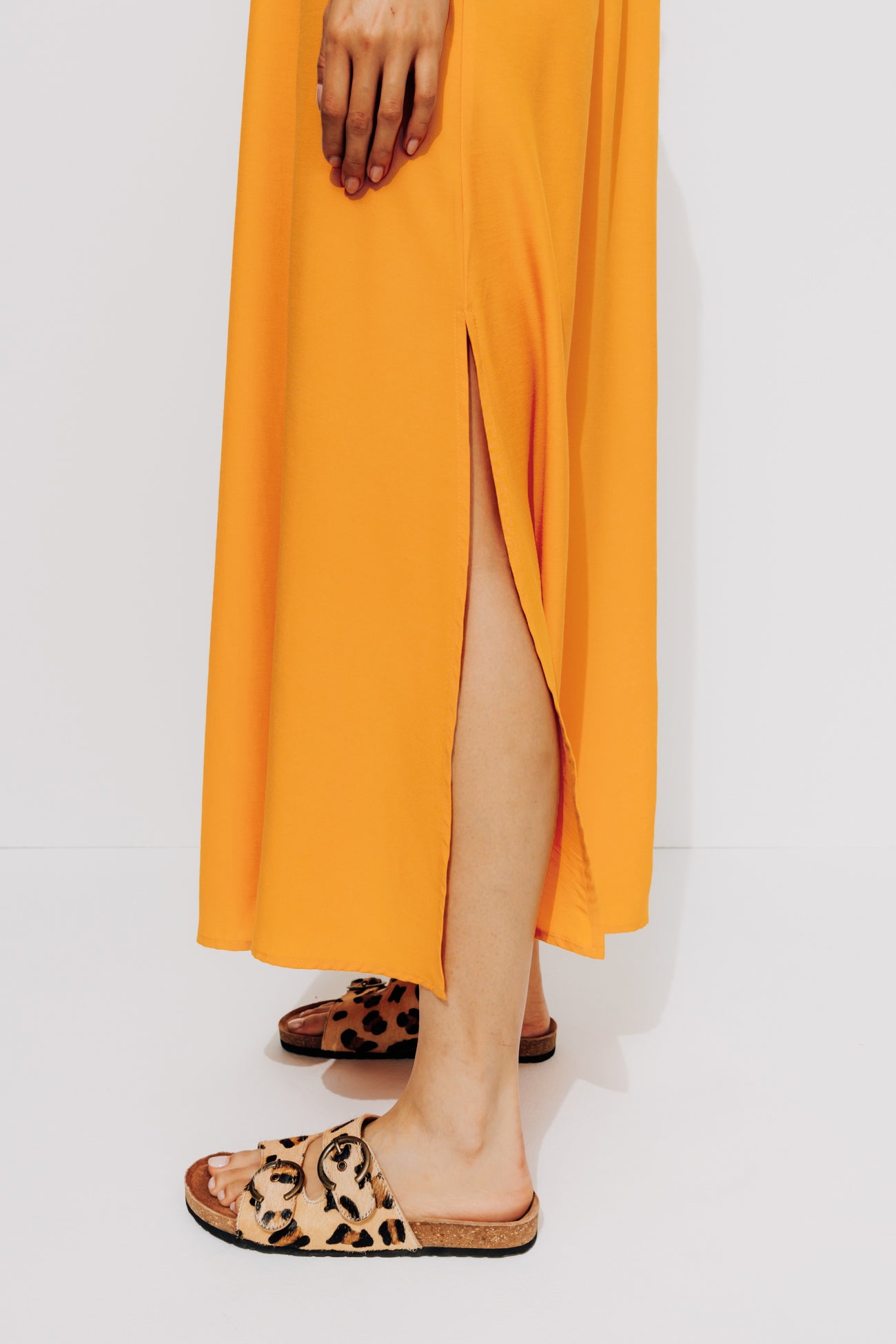 Mid-length patterned dress - Multicolour print