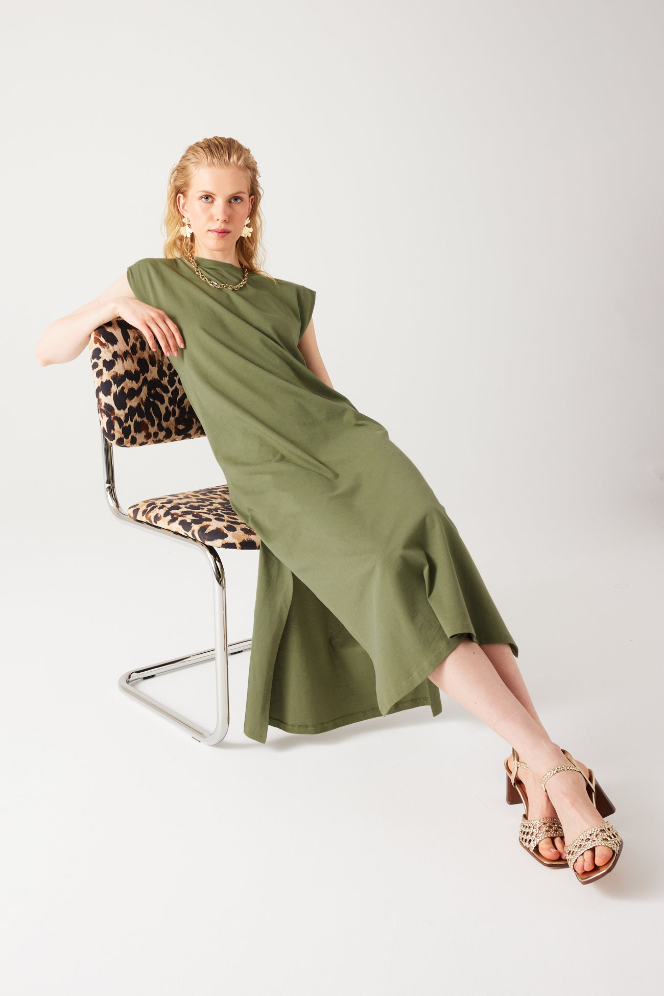 Long t-shirt dress - Khaki