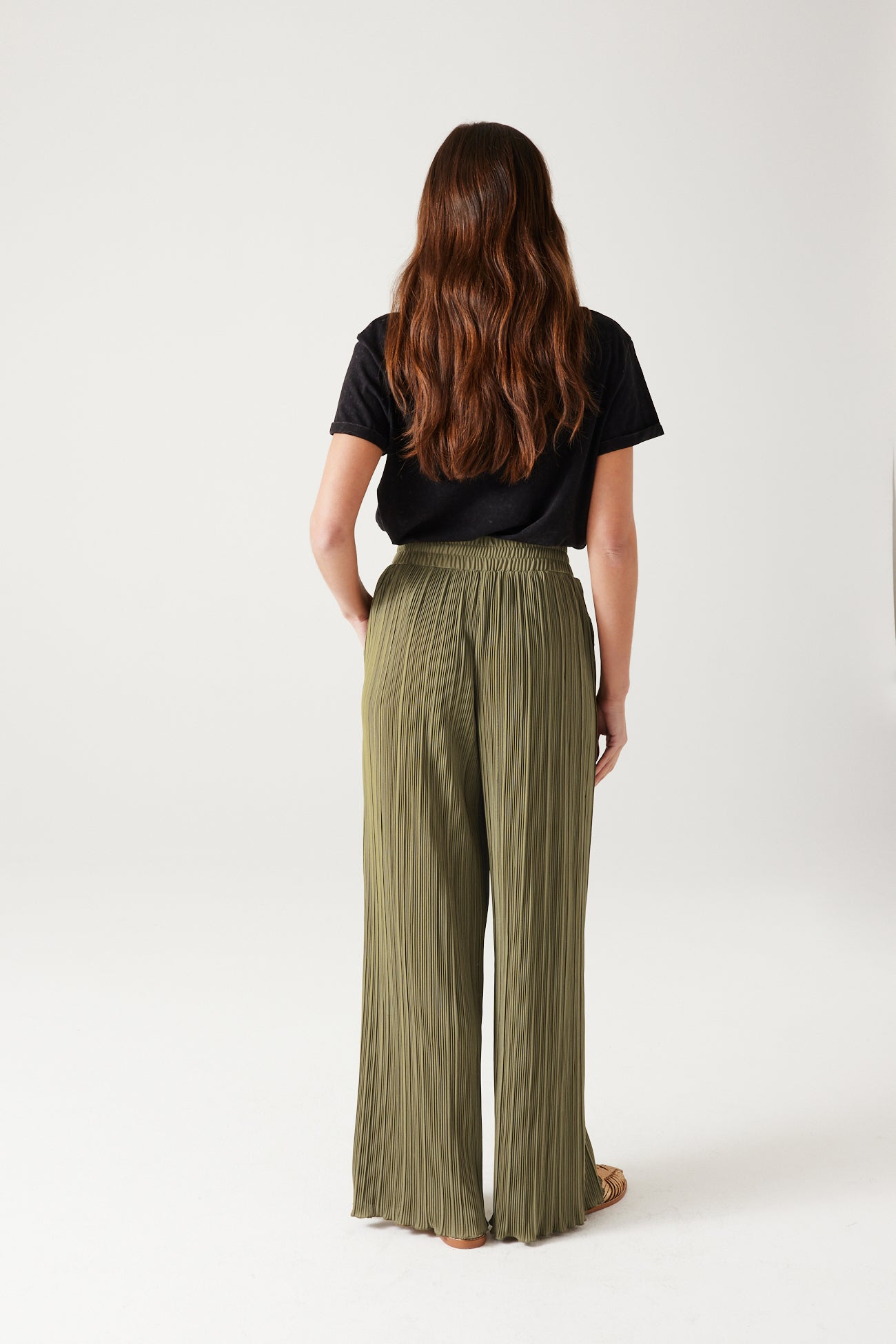 Wideleg plissé trousers - Blue