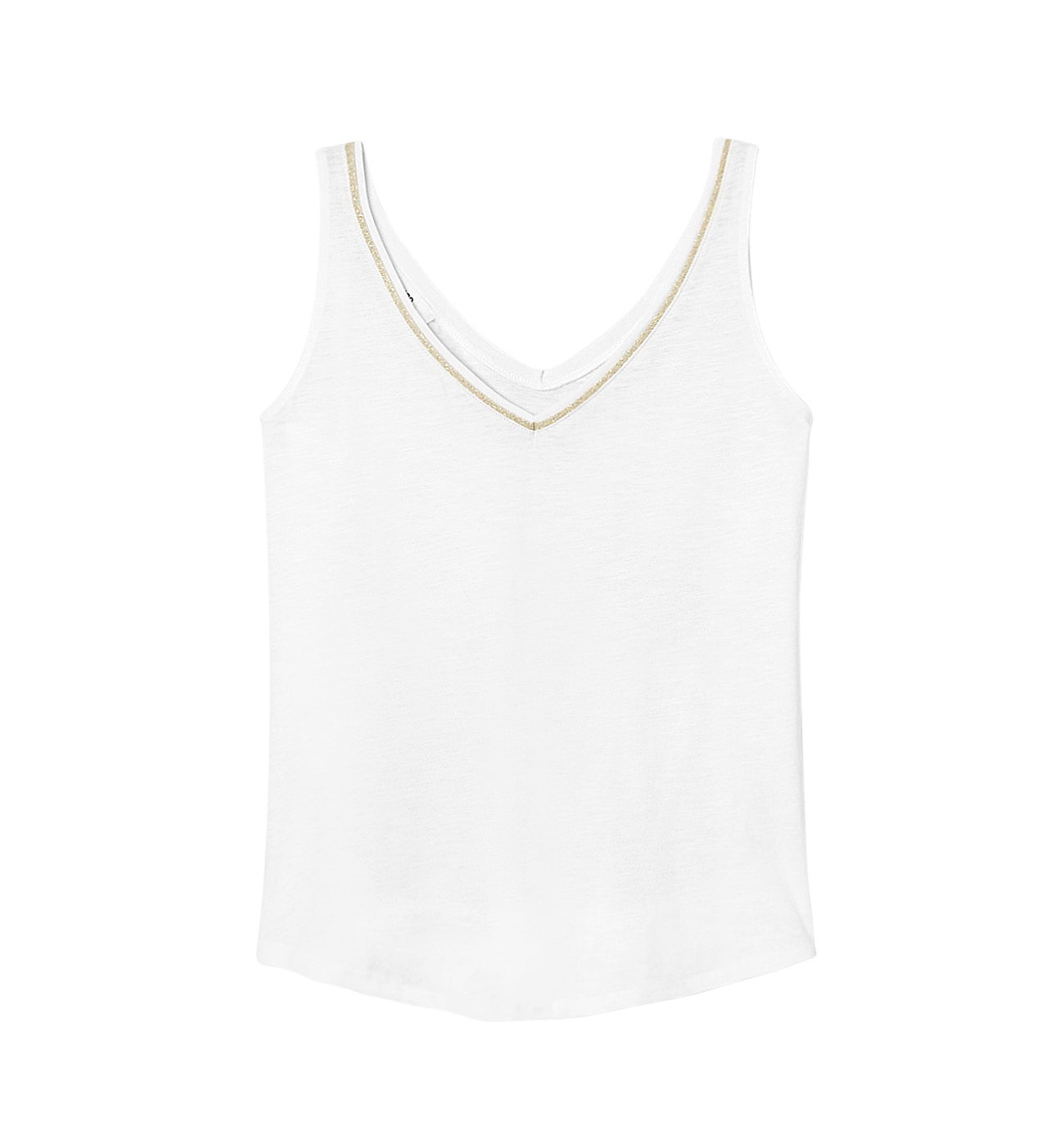 V-neckline sleeveless top - Ecru