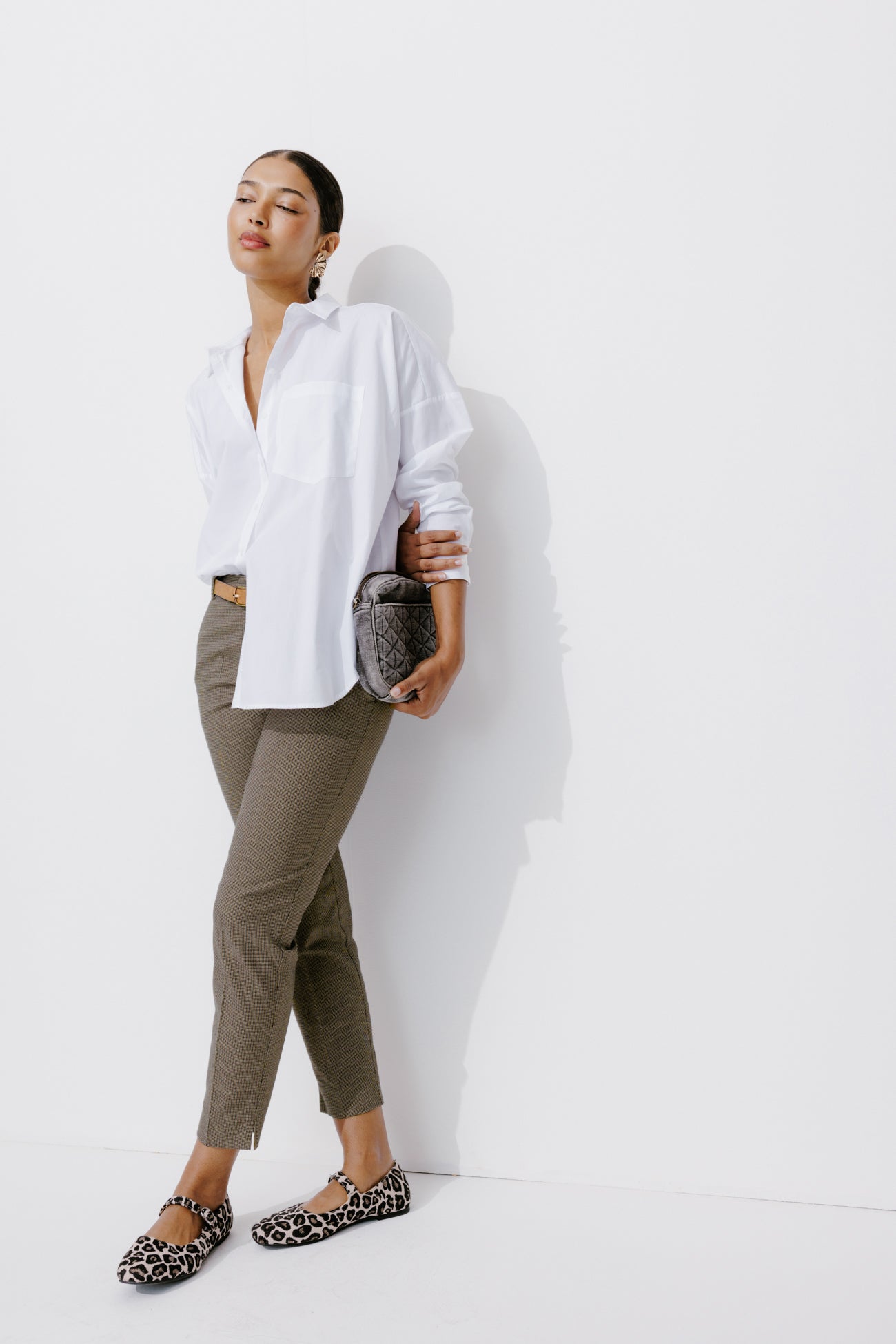 Cigarette trousers - Navy blue checks