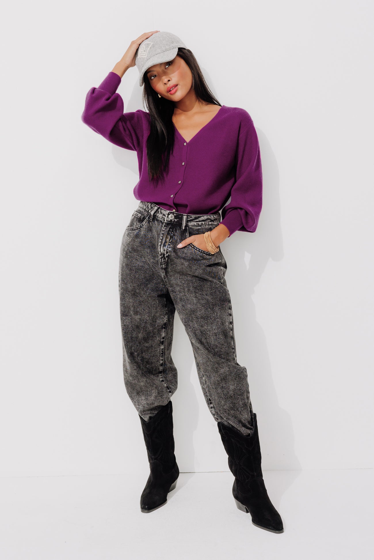 Recto/verso nautical cardigan - Violet