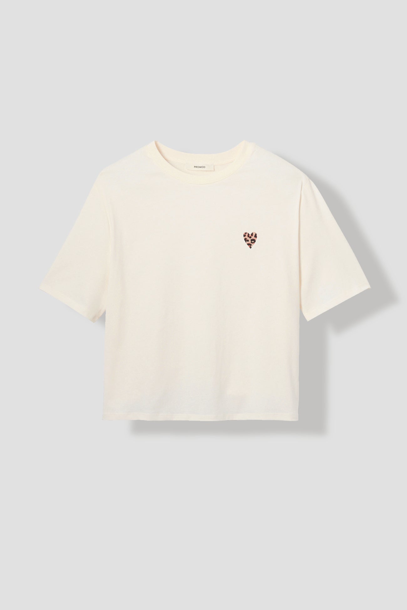 T-shirt with heart motif - Ecru