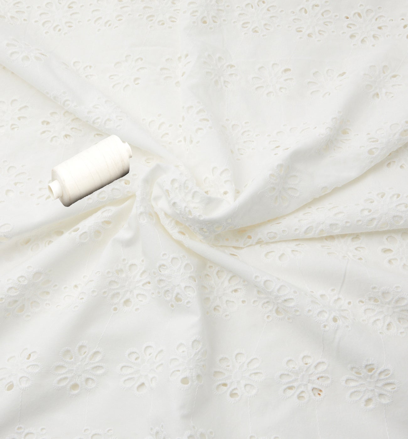 Broderie anglaise fabric cut - Anise green