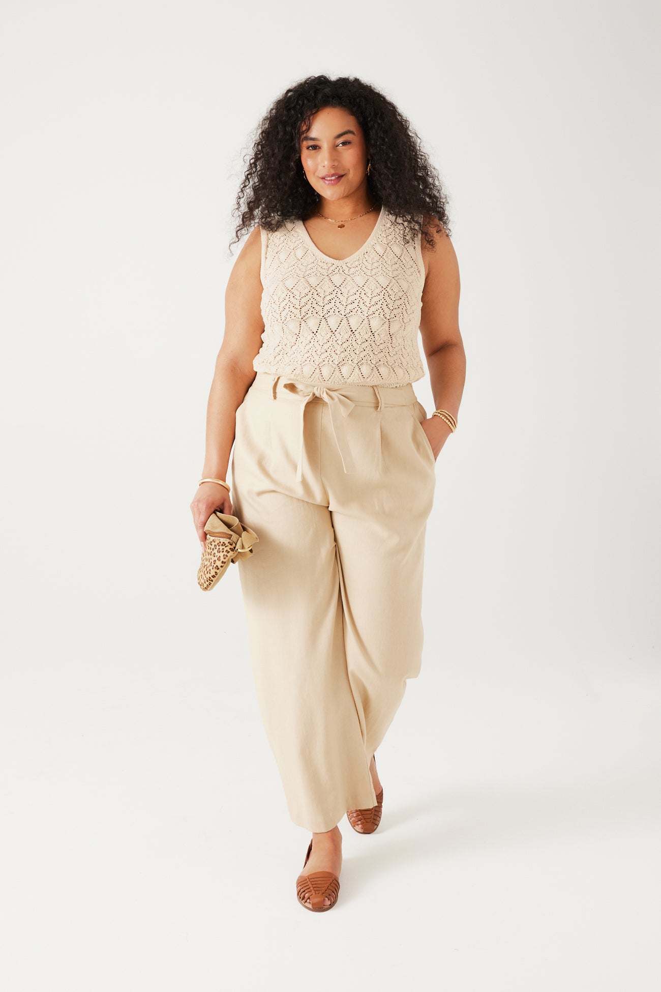 Eco-design crochet top - Ecru