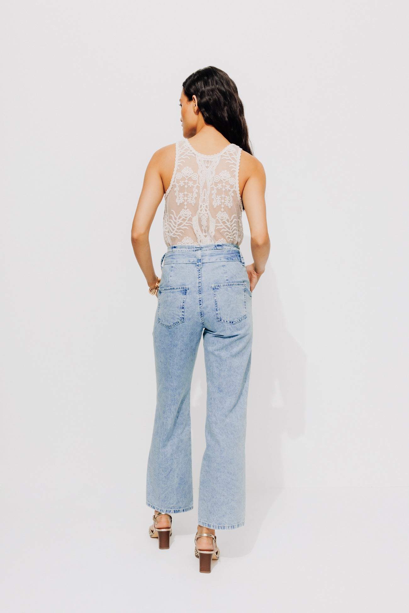 High-waist jeans - Light denim
