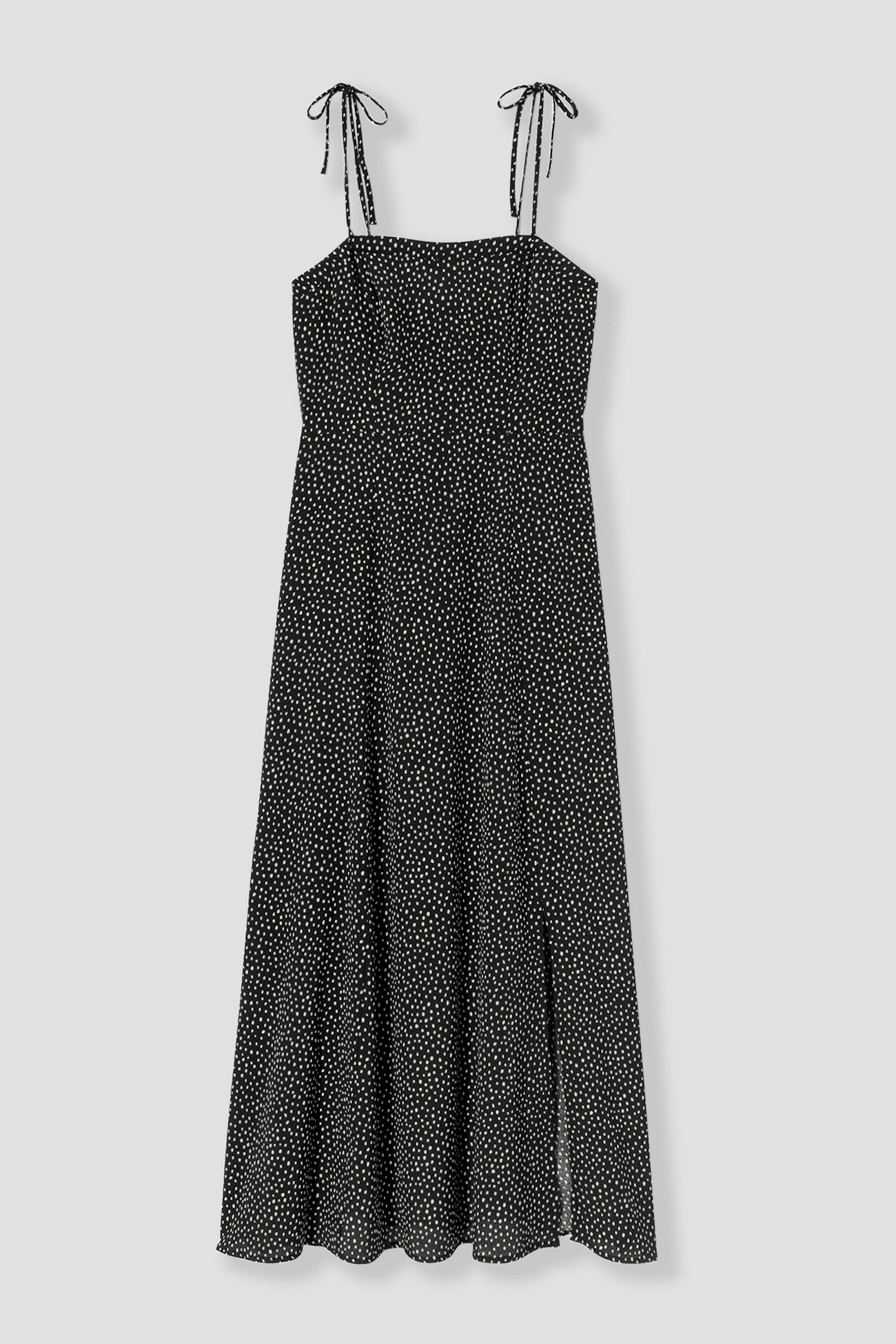Long dotted dress - Black print