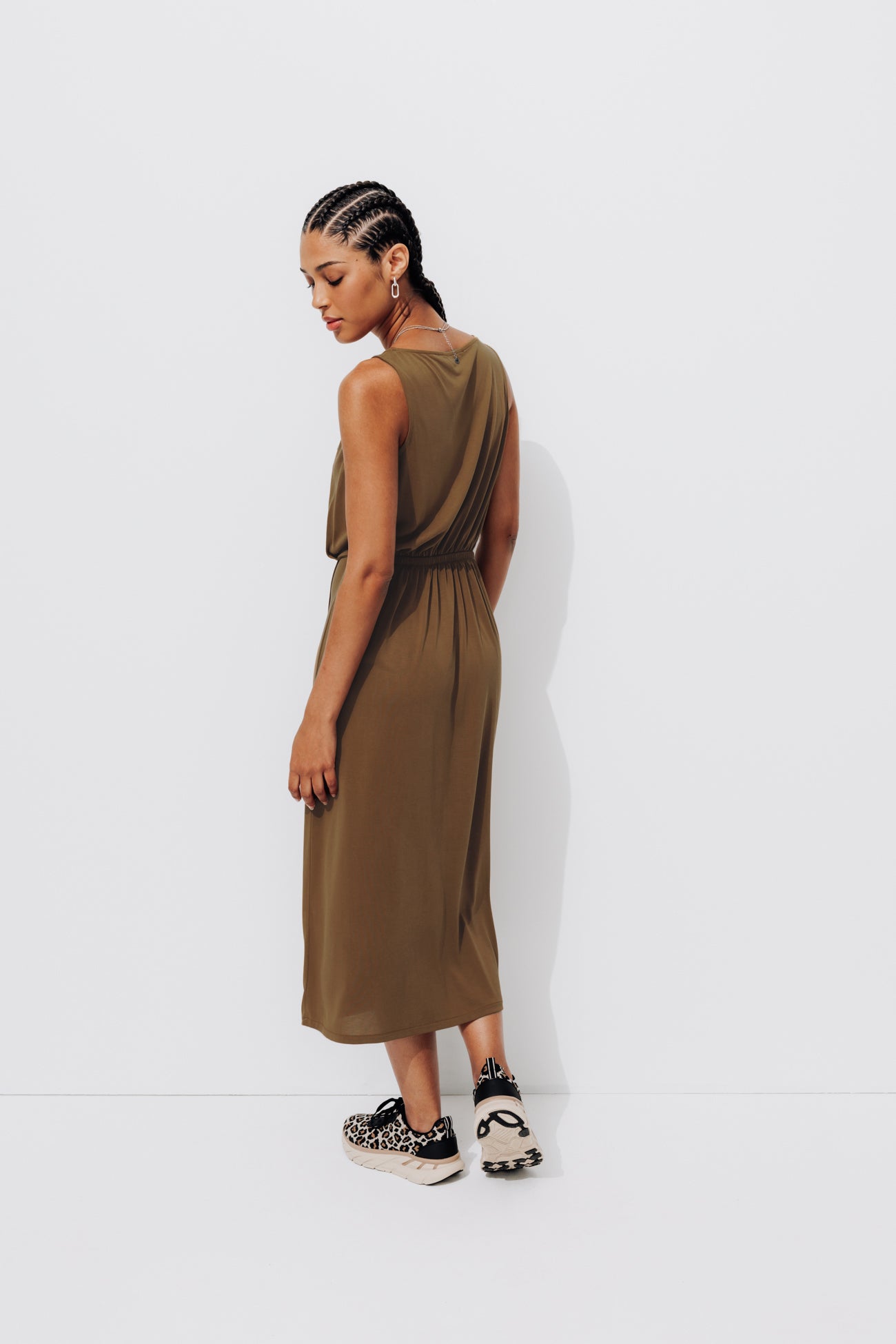 Jersey sleeveless dress - Black