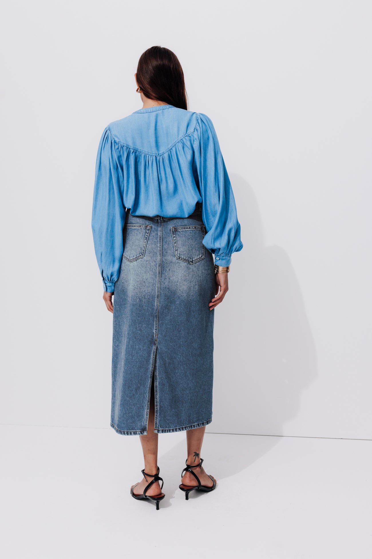 Long denim skirt - Medium denim