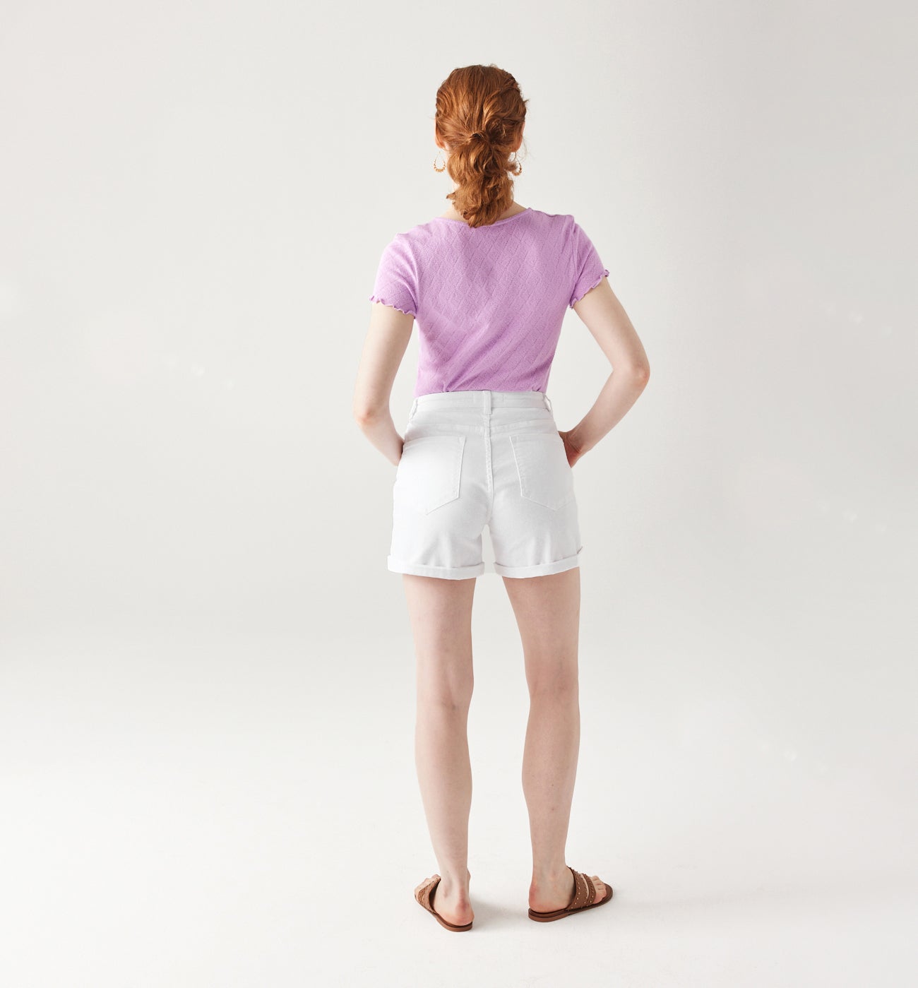 Plain canvas shorts - Red