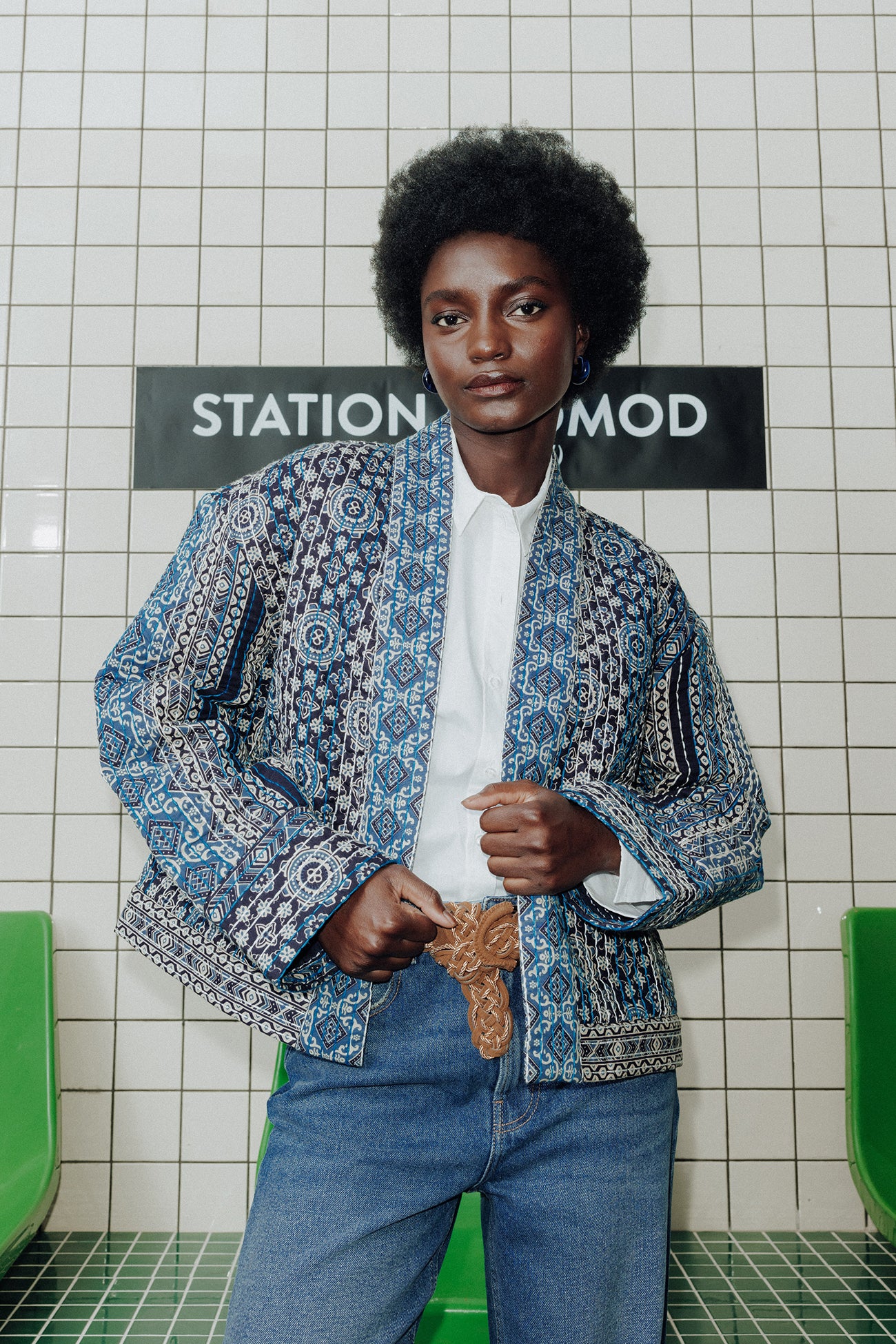 Patterned padded jacket - Multicolour print