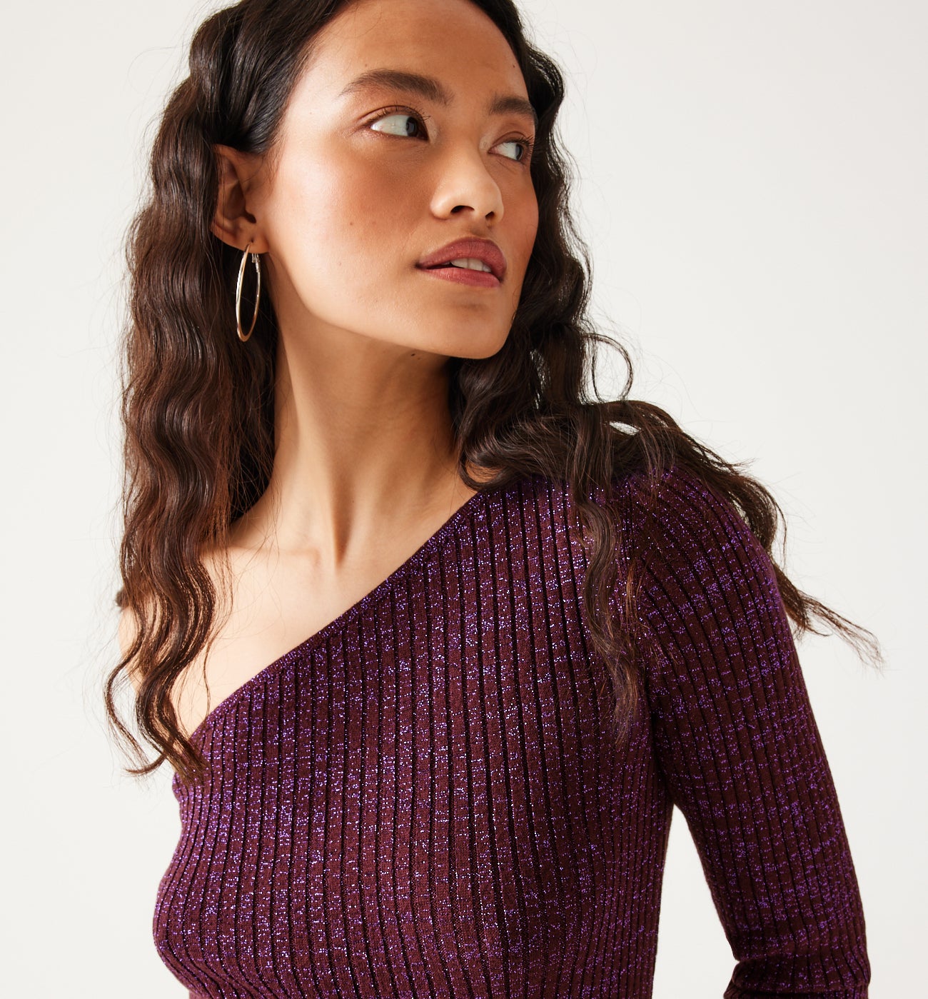 Glitzy one-shoulder jumper - Violet