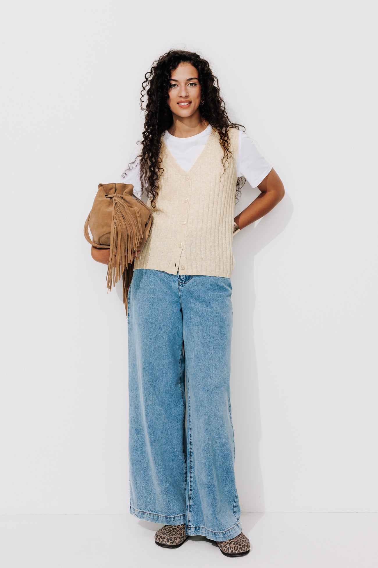 Sleeveless waistcoat - Ecru