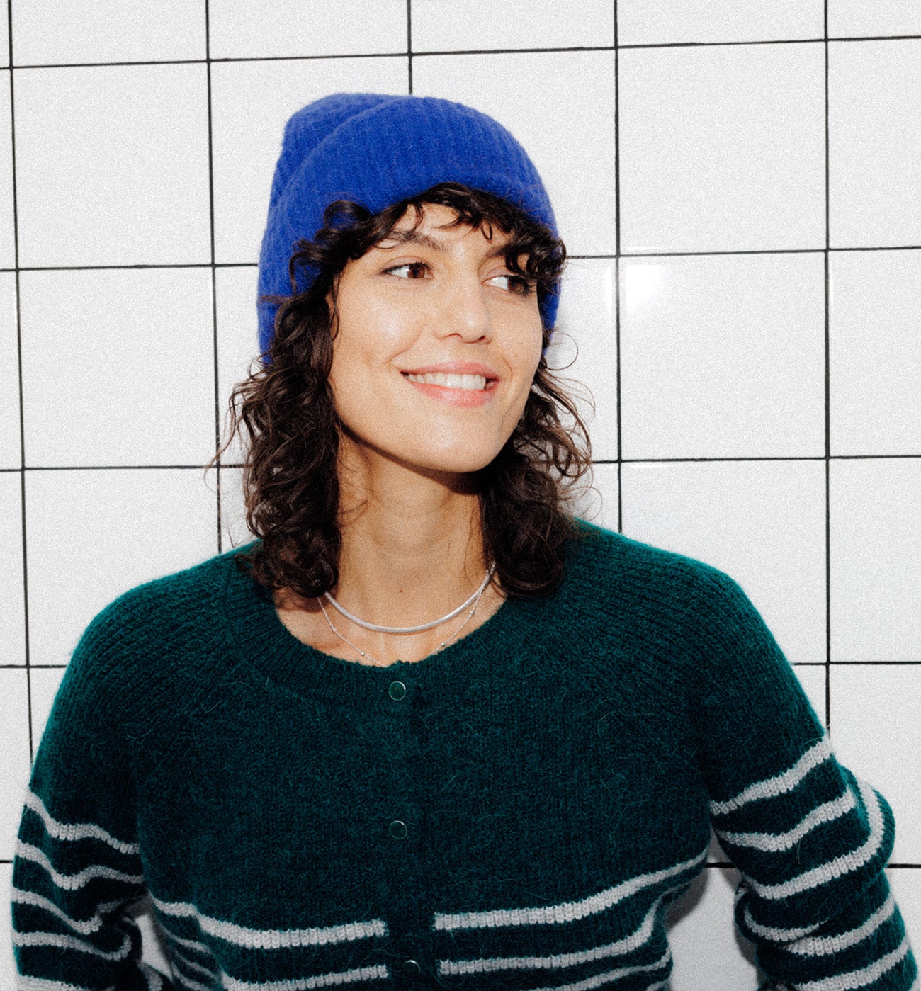 Beanie knit hat - Blue