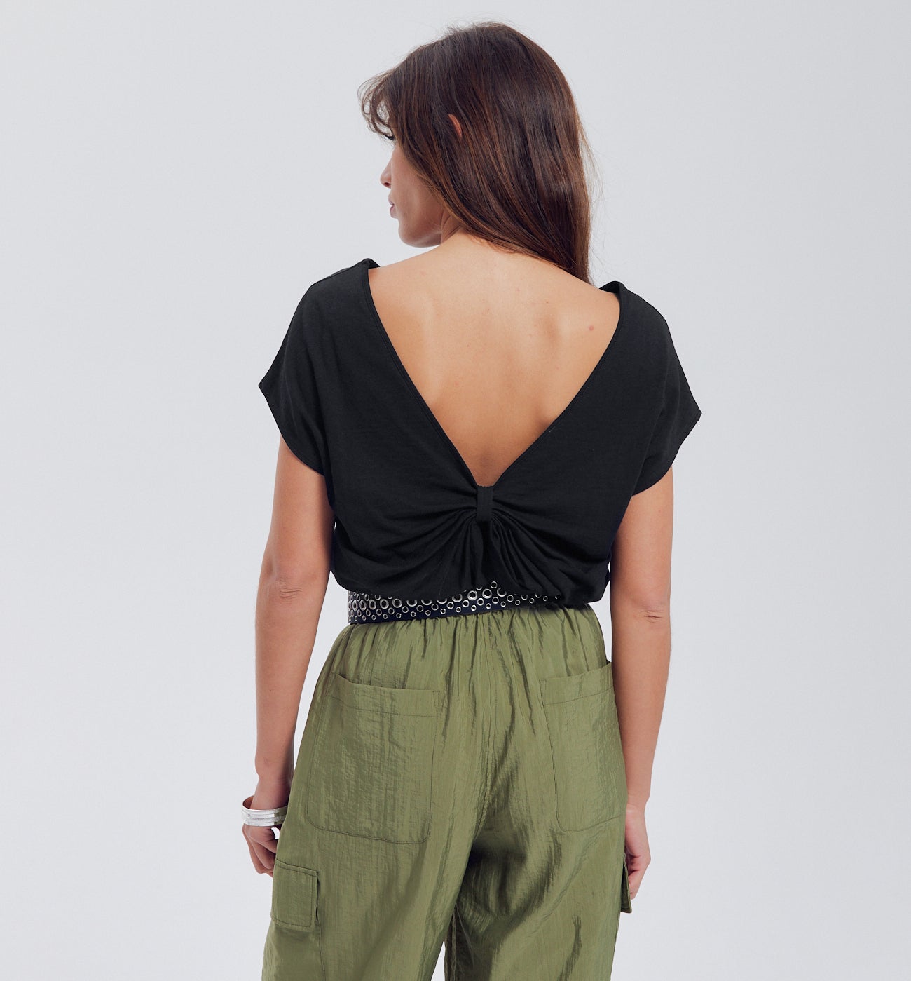 Low-back cotton top - Pink