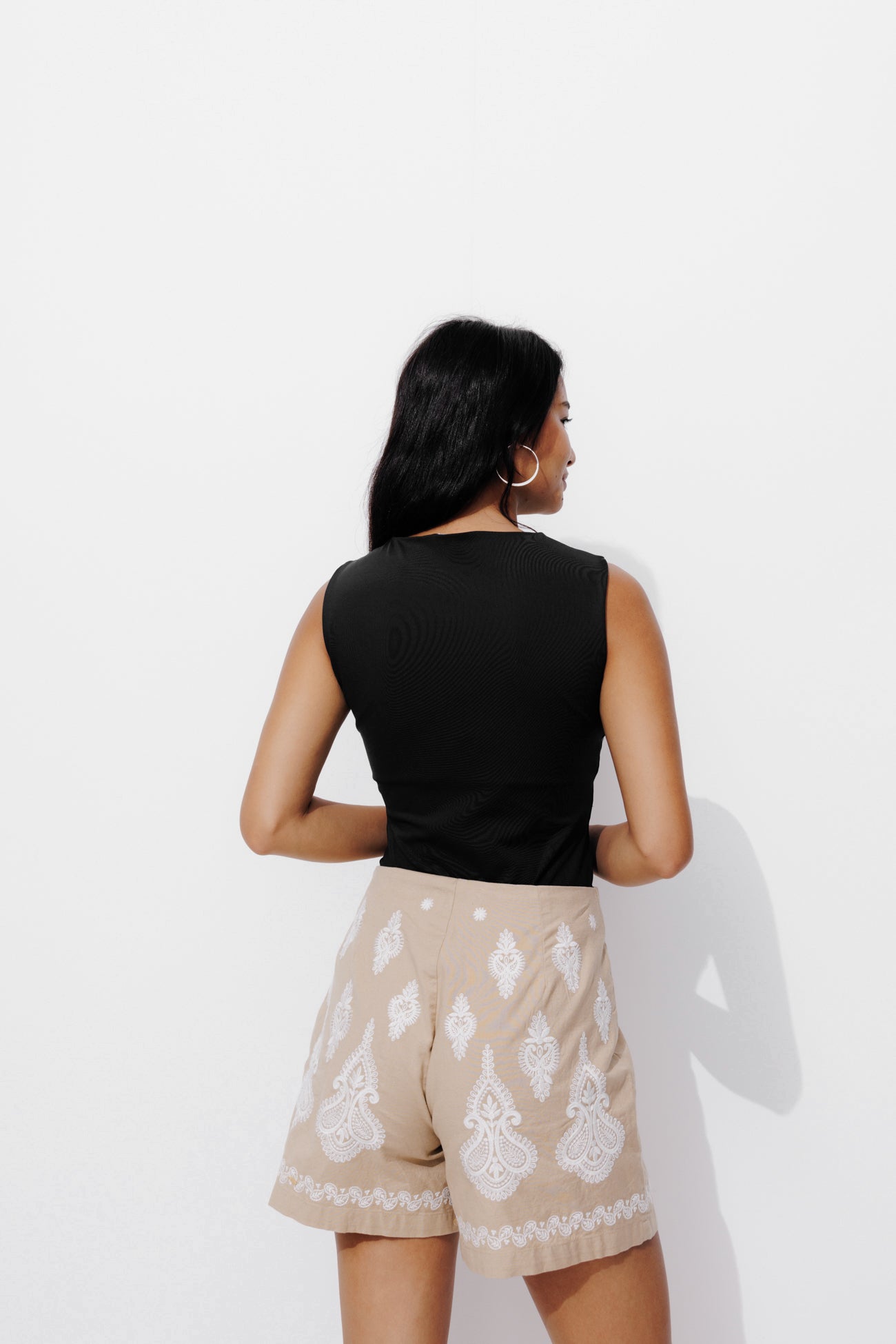 Plain sleeveless top - Ecru