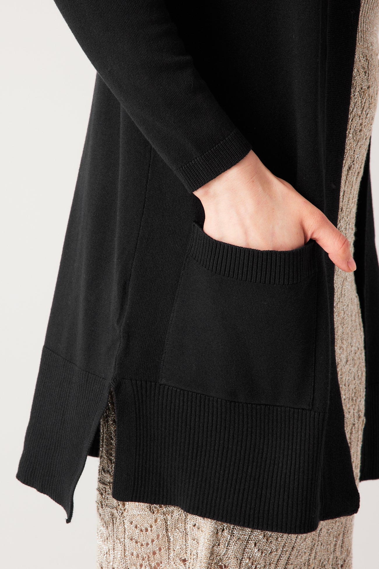 Long lightweight knit cardigan - Navy blue