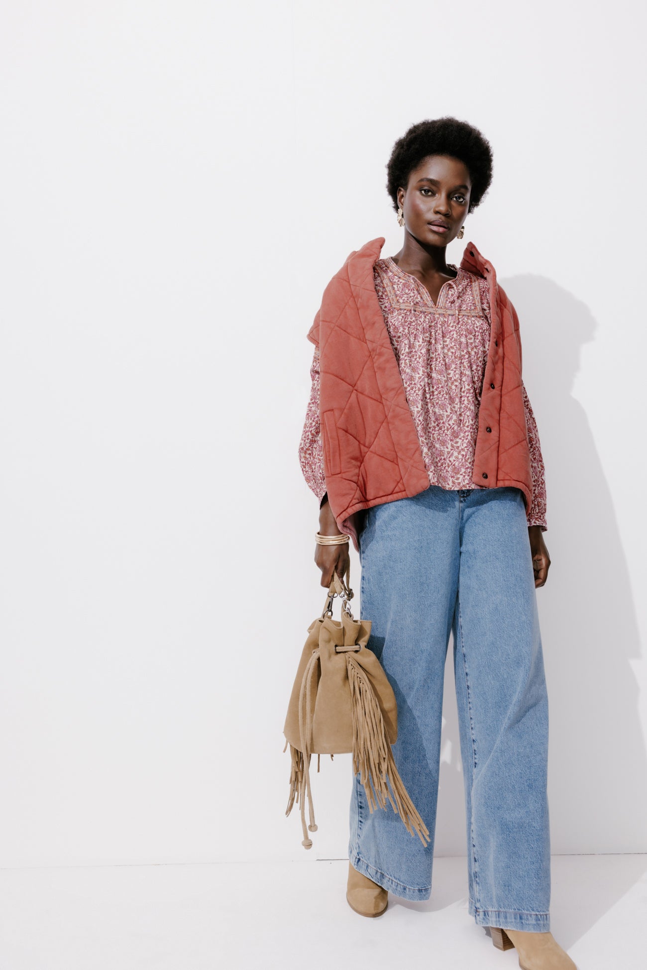 Folky patterned blouse - Ecru print