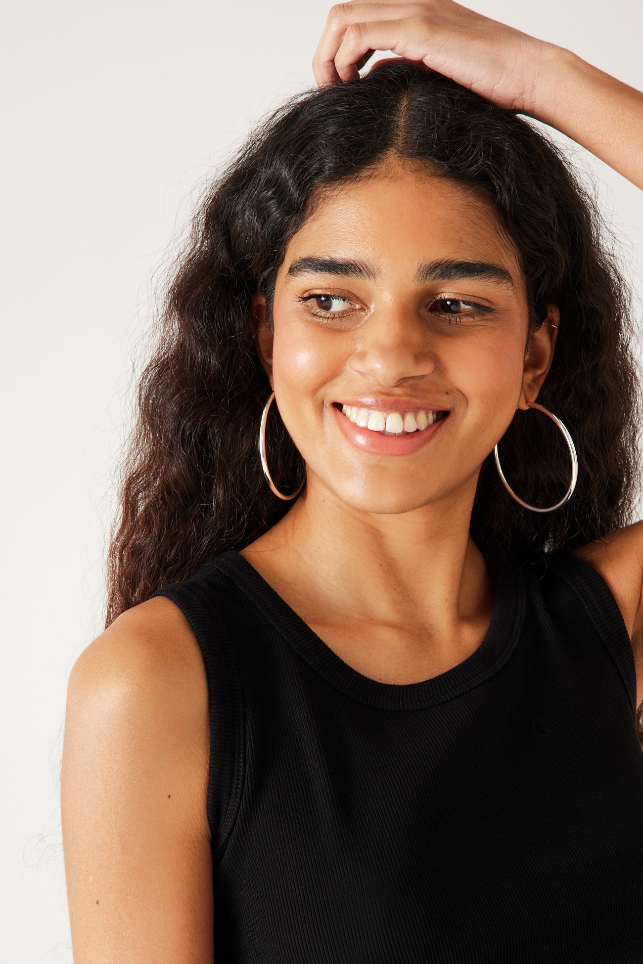 Ribbed vest top - White