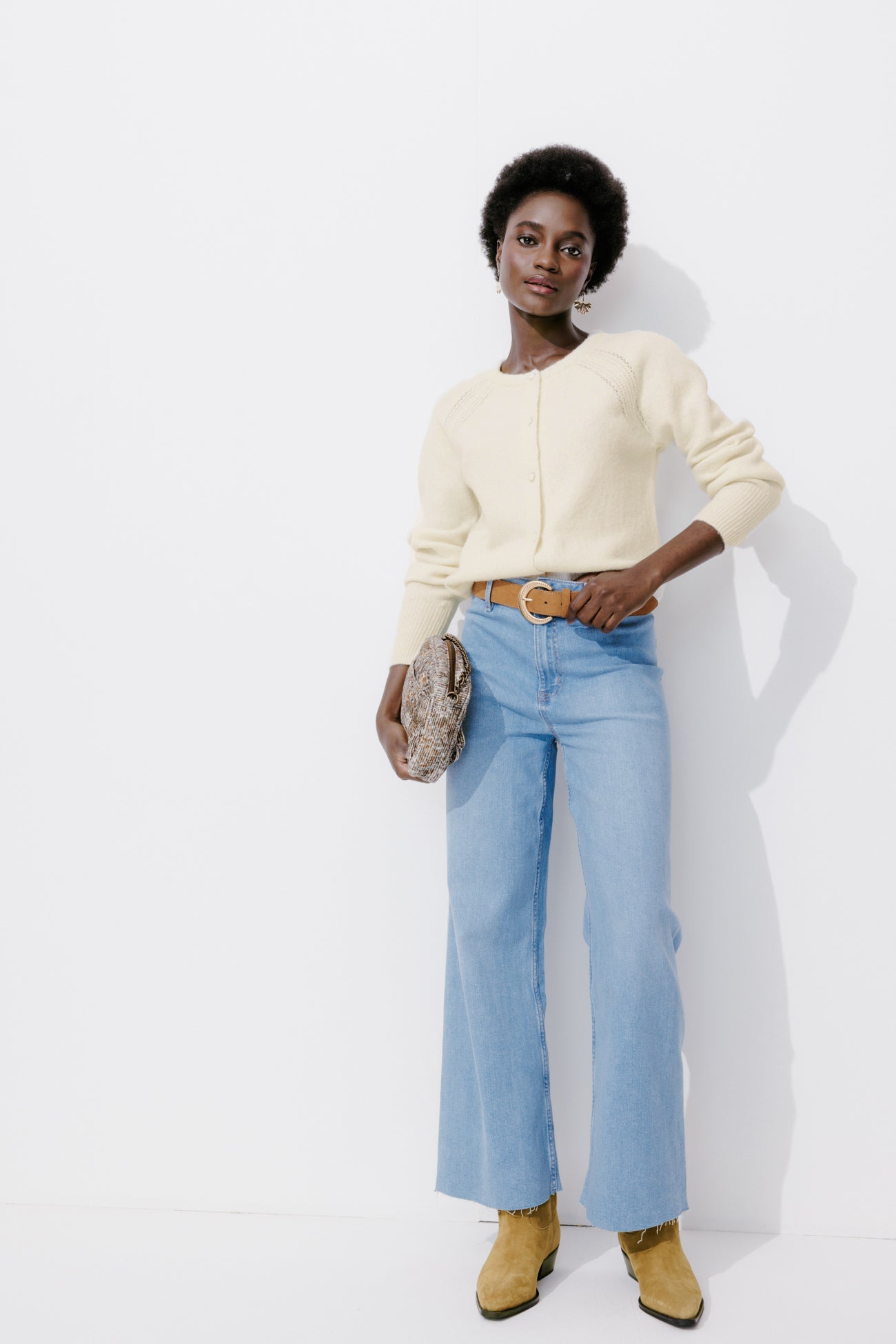 Soft button cardigan - Violet