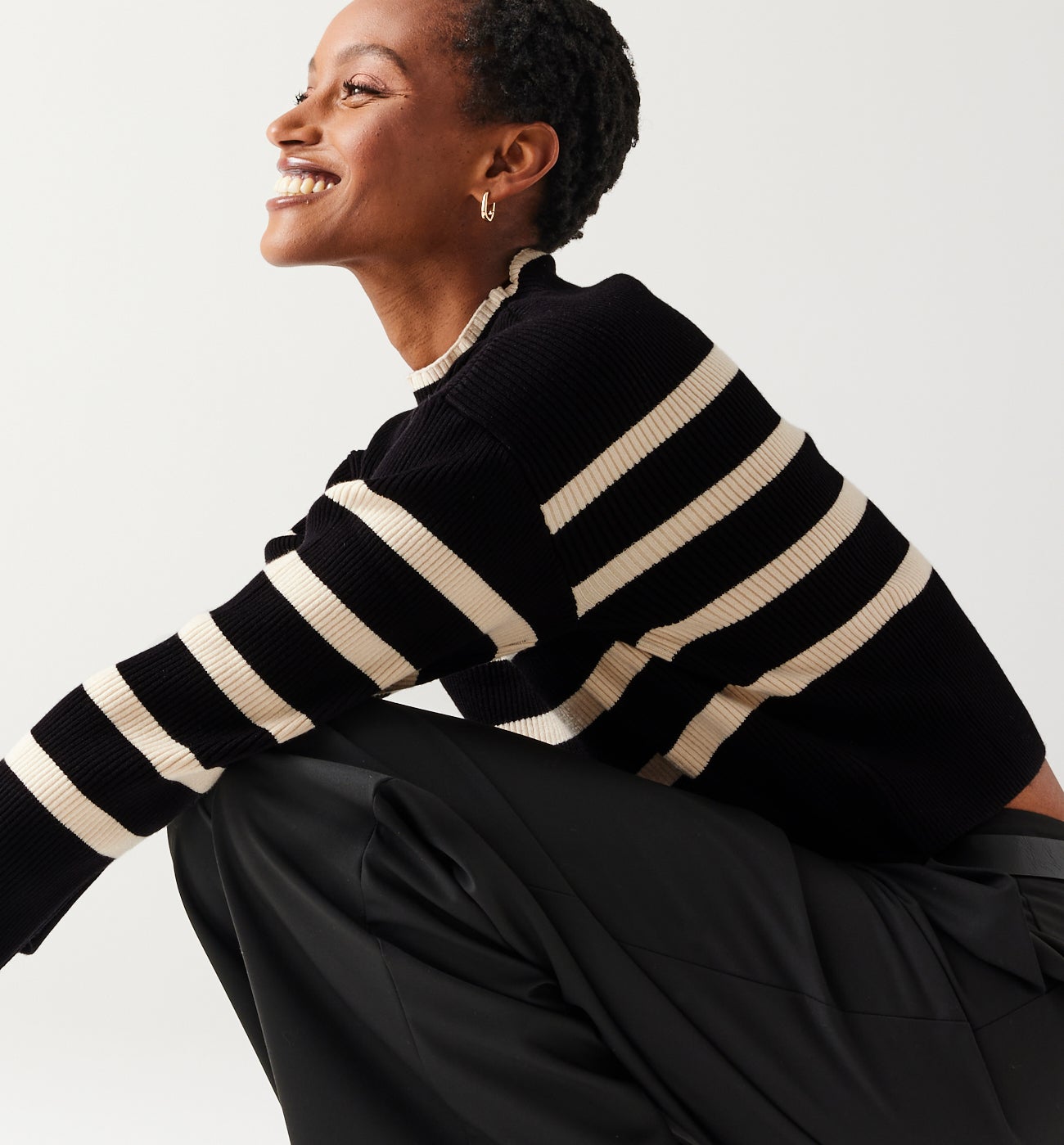 Ribbed nautical jumper - Red stripes