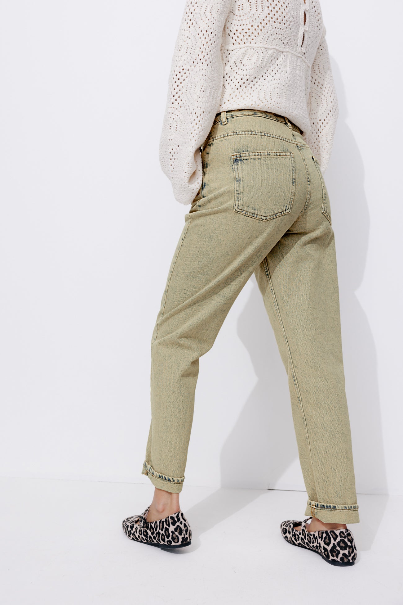 MARCEL high-waist mom jeans - Sand