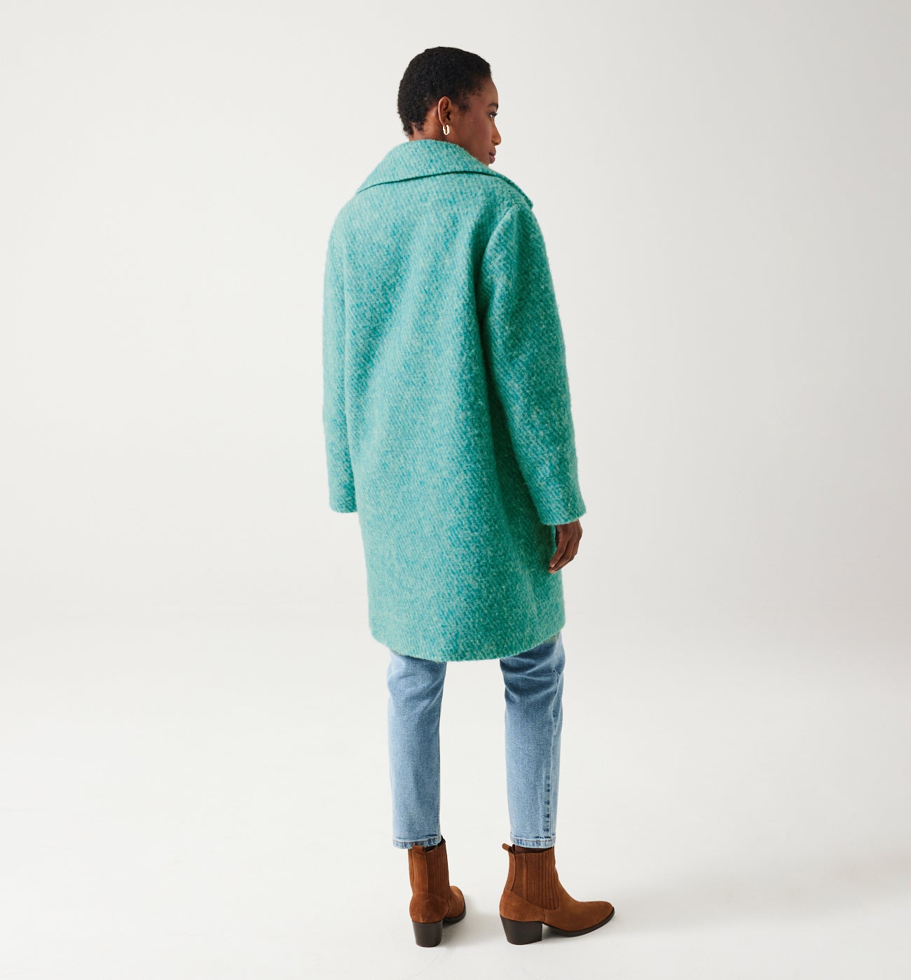 Wool-blend coat - Multicolour print