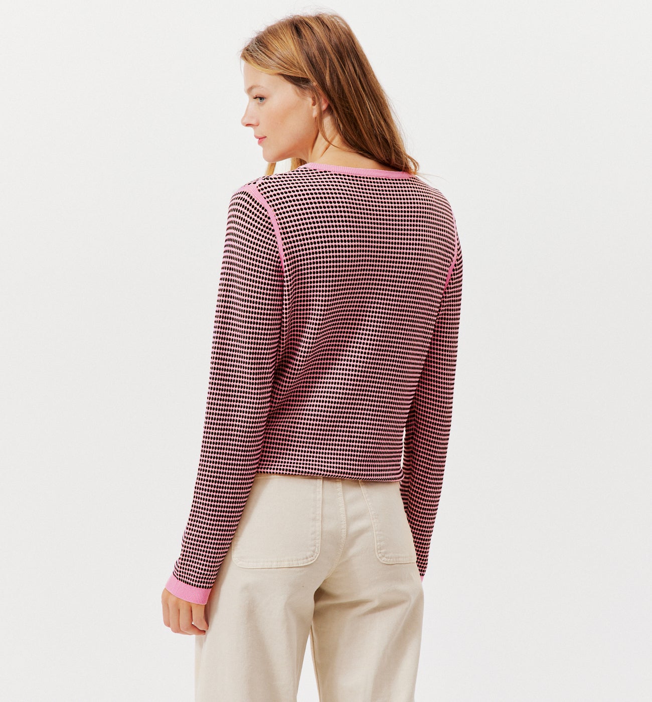 Jacquard-effect jumper - Lilas prints