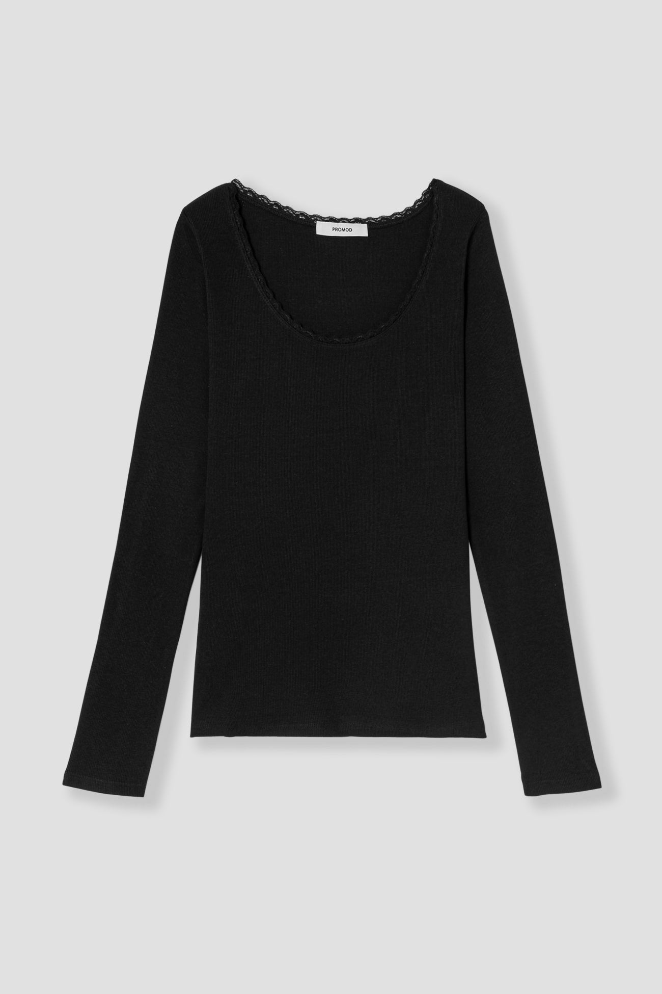 Lace detail ribbed top - Ecru