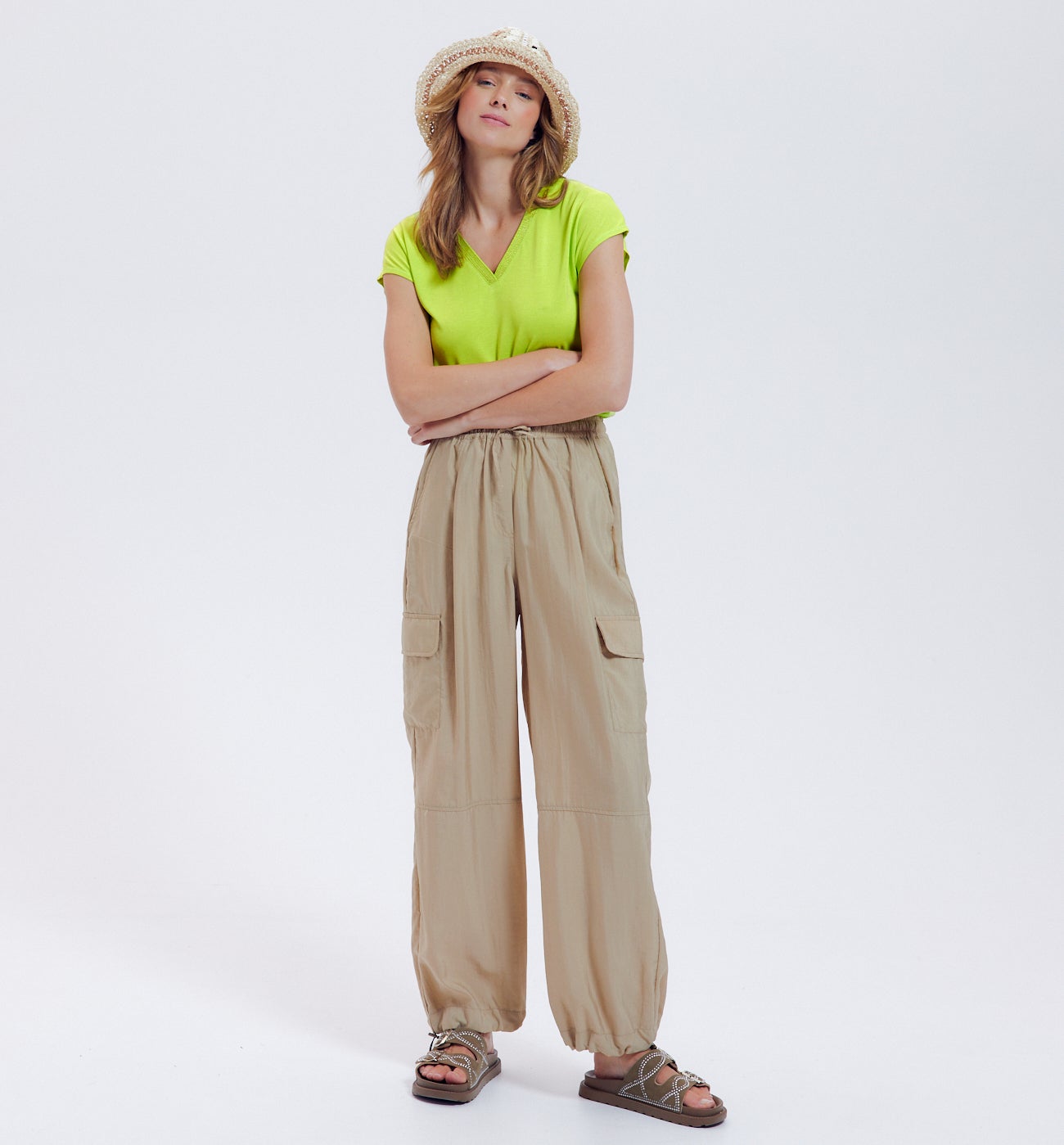 V-neck top with glitzy detail - Black