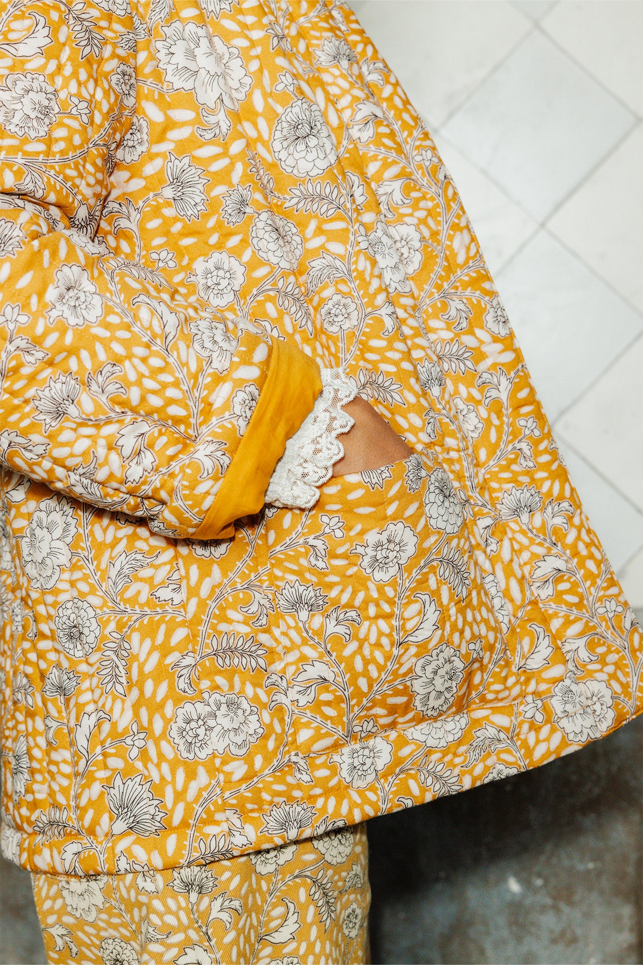 Padded fashion jacket - Blue print