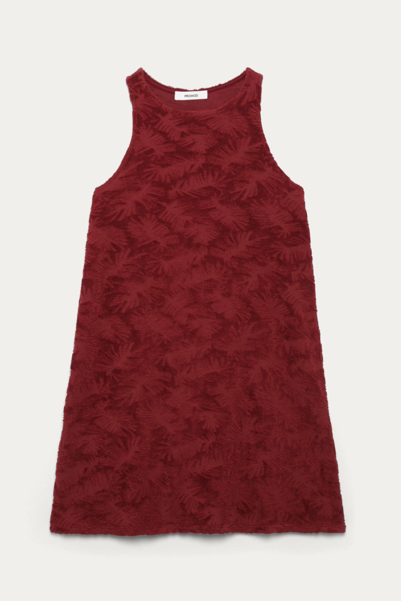 Short towelling dress - Bordeaux red