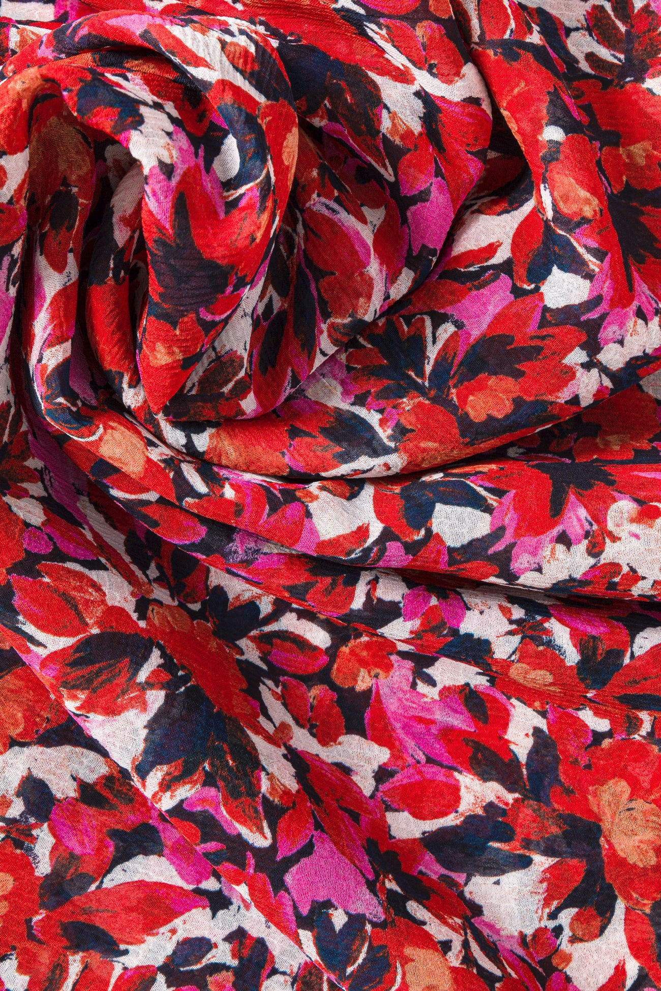 Polyester voile 3m fabric cut - Red print
