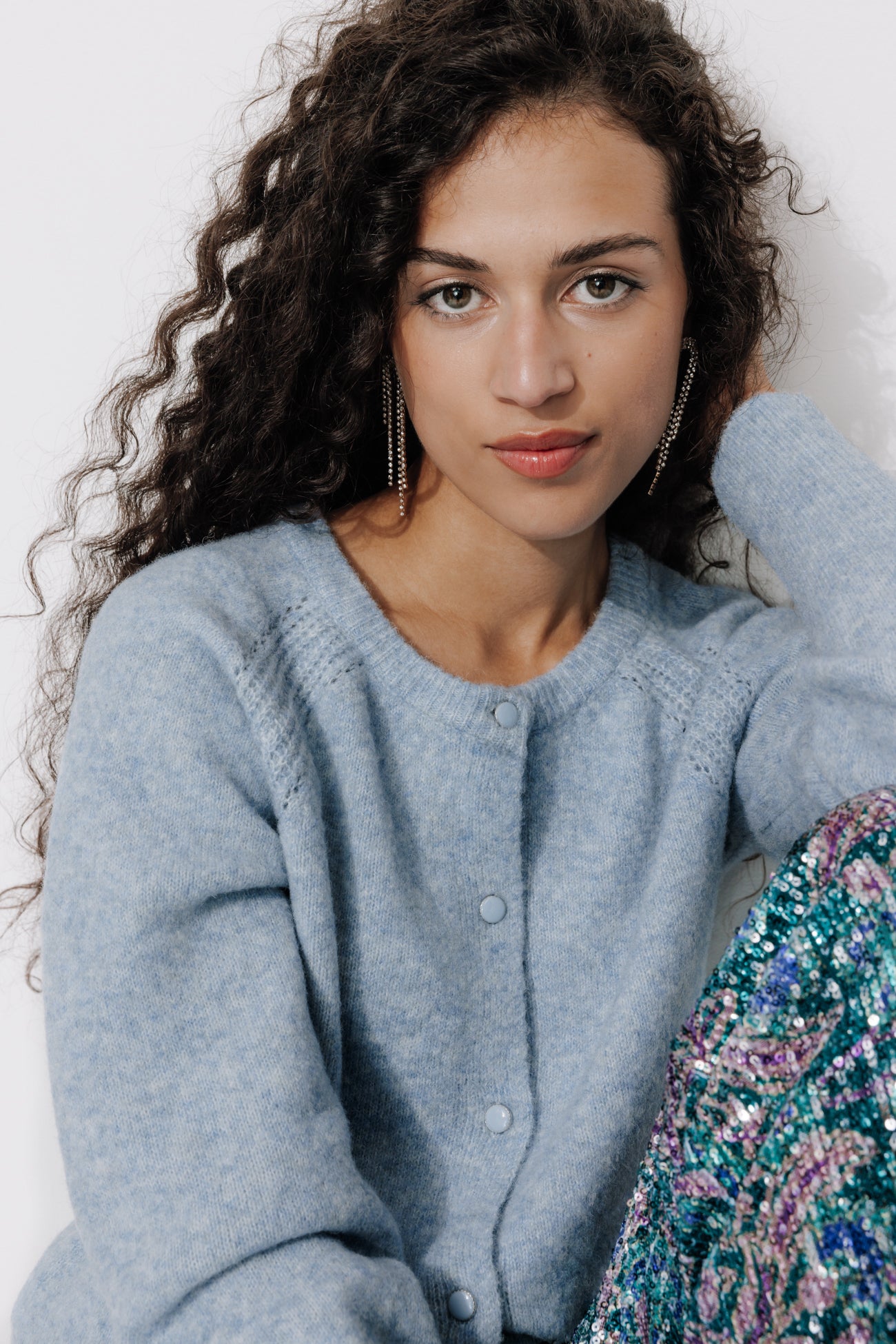 Soft button cardigan - Violet