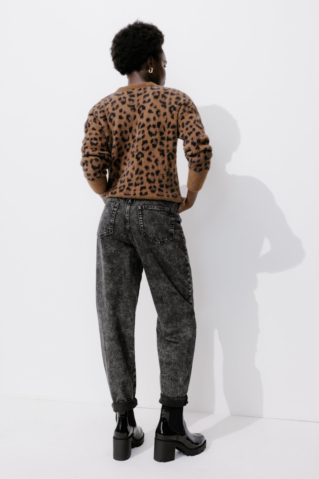 High-waist balloon jeans - Black