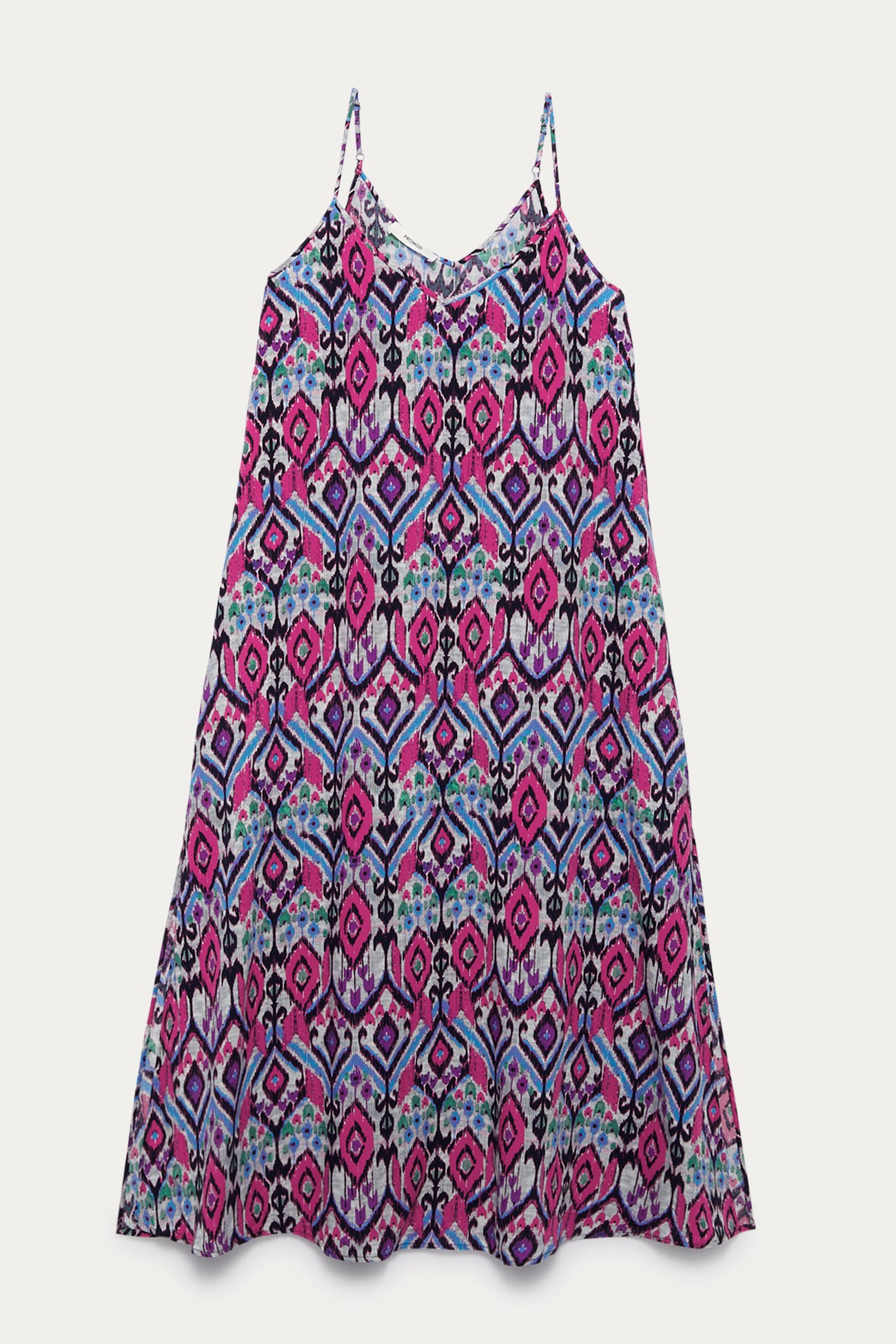 Long strappy dress - Pink print