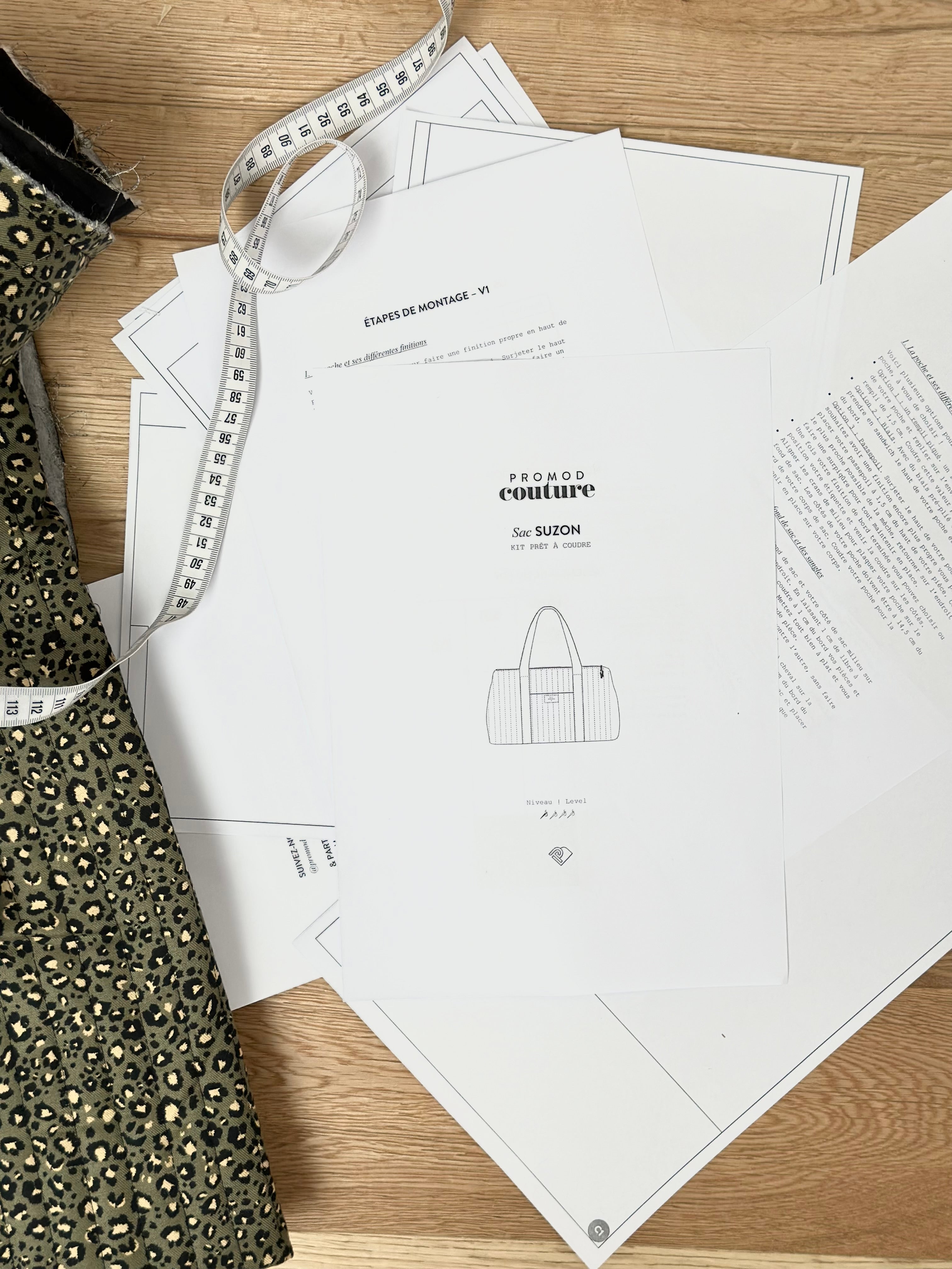 SUZON bag PDF sew pattern - Sans coloris